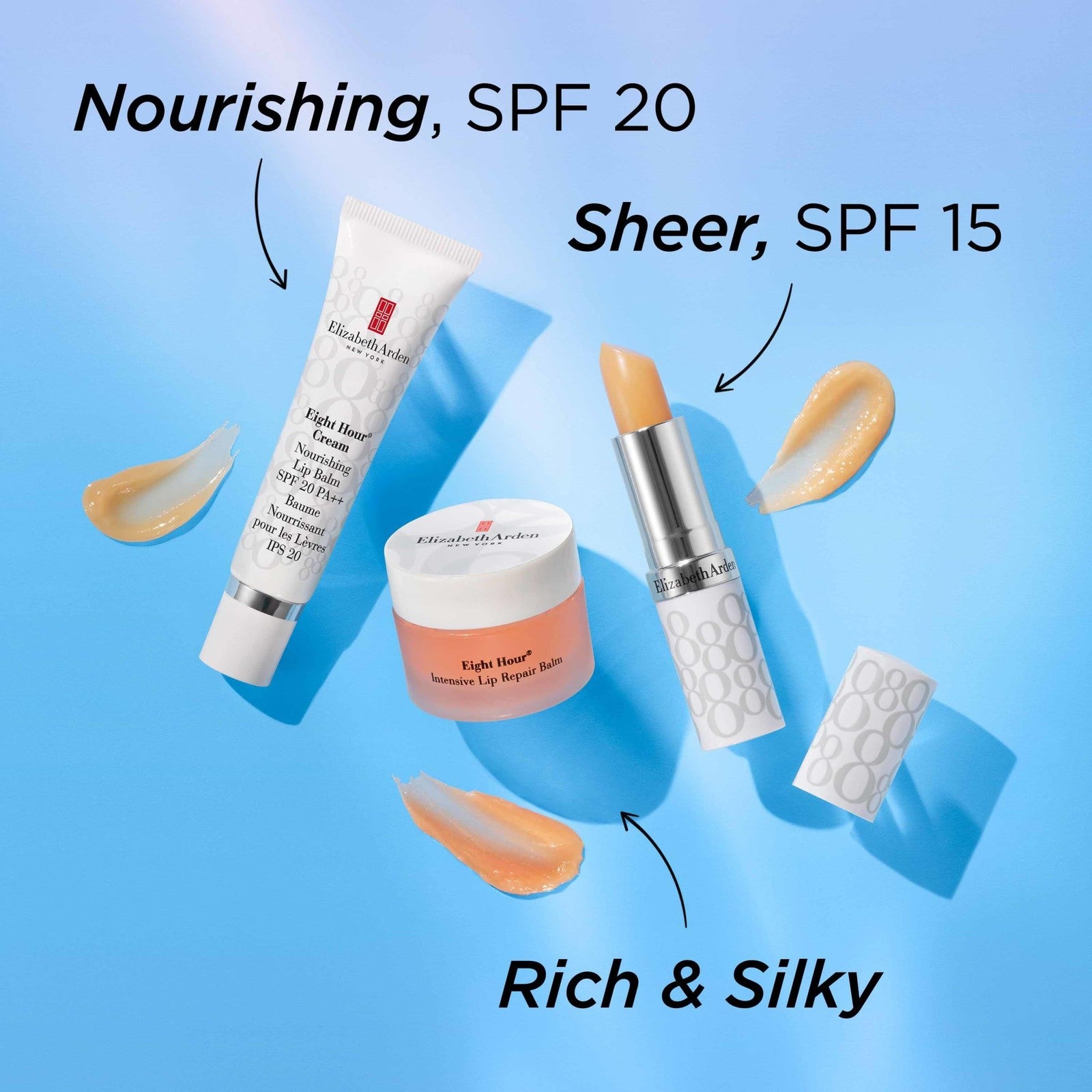 Elizabeth Arden Eight Hour Cream Lip Protectant Stick SPF 15 with moisturizing balm in a sleek tube