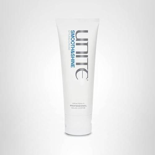 UNITE Hair SMOOTH&SHINE styling cream in 3.5 oz jar, smooths frizz, adds shine and softness to hair.