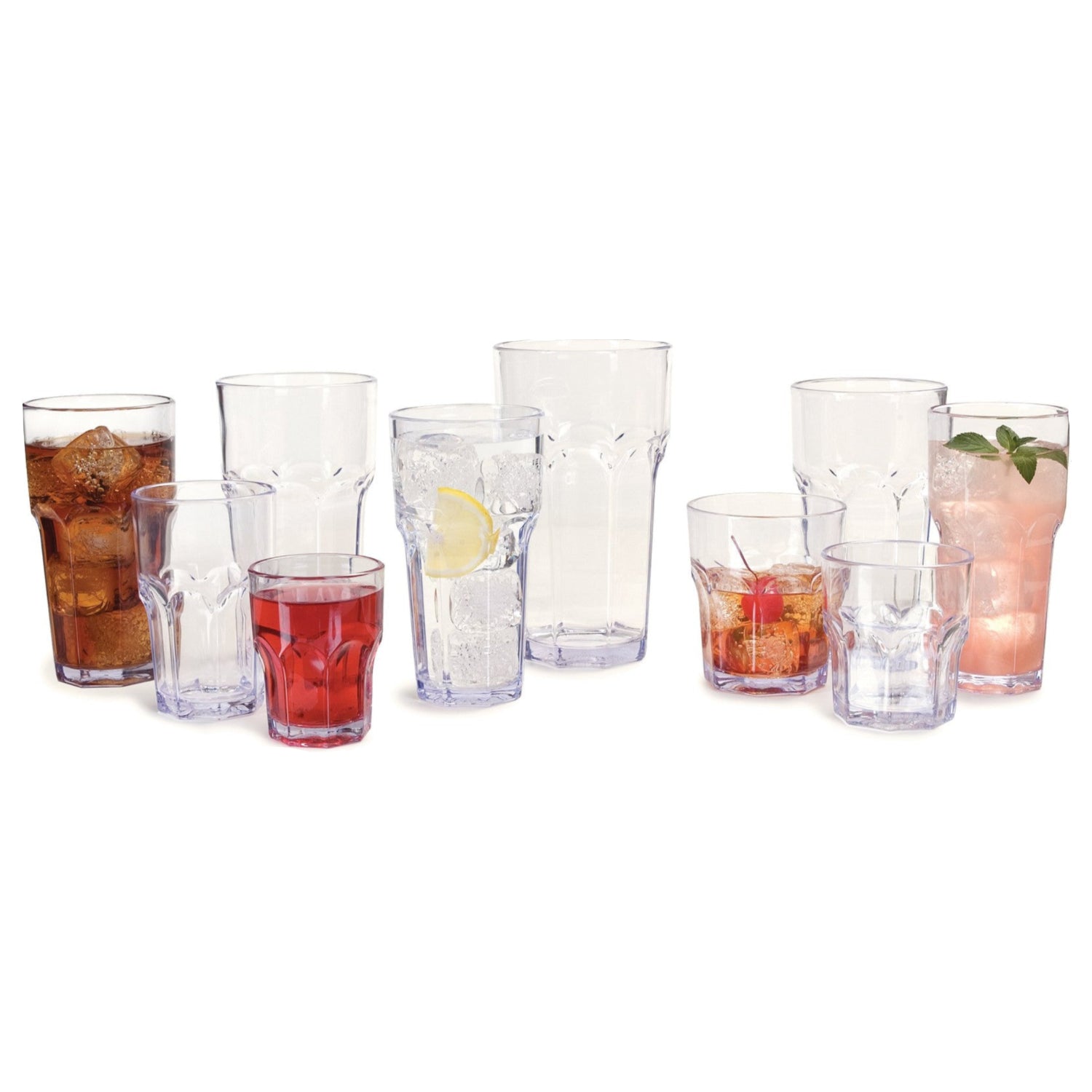 Clear tall glass tumbler from Carlisle Foodservice Products, perfect for restaurant use, with a sleek, cylindrical design.