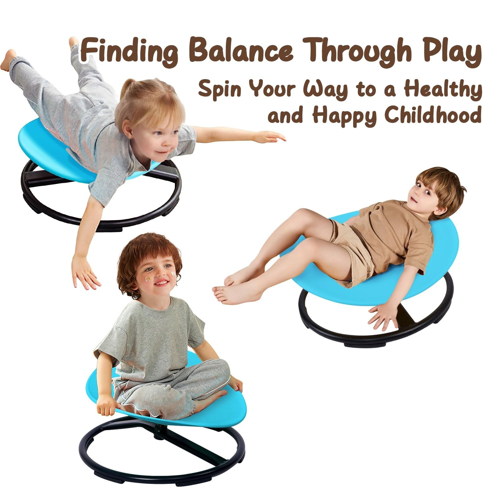 Gakinune kids sensory spinning chair for autism, colorful sit and spin swivel chair designed for children ages 3 and up.