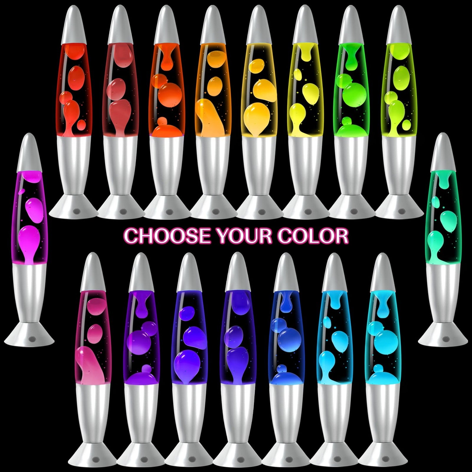 JAMBO 17-color changing LED motion lamp with remote, 16-inch light display for kids and teens, featuring vibrant color effects.