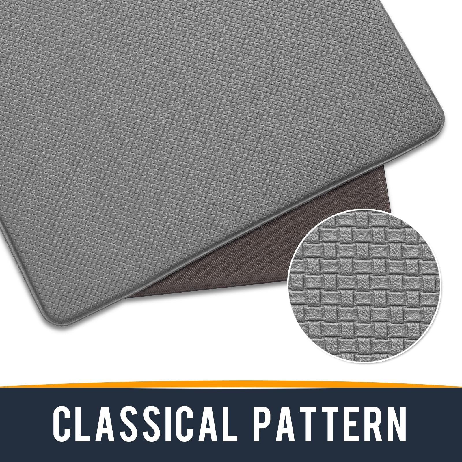 Long runner kitchen mat by Oakeep, cushioned anti-fatigue floor rug, 23x71 inches, ideal for kitchen comfort and safety.