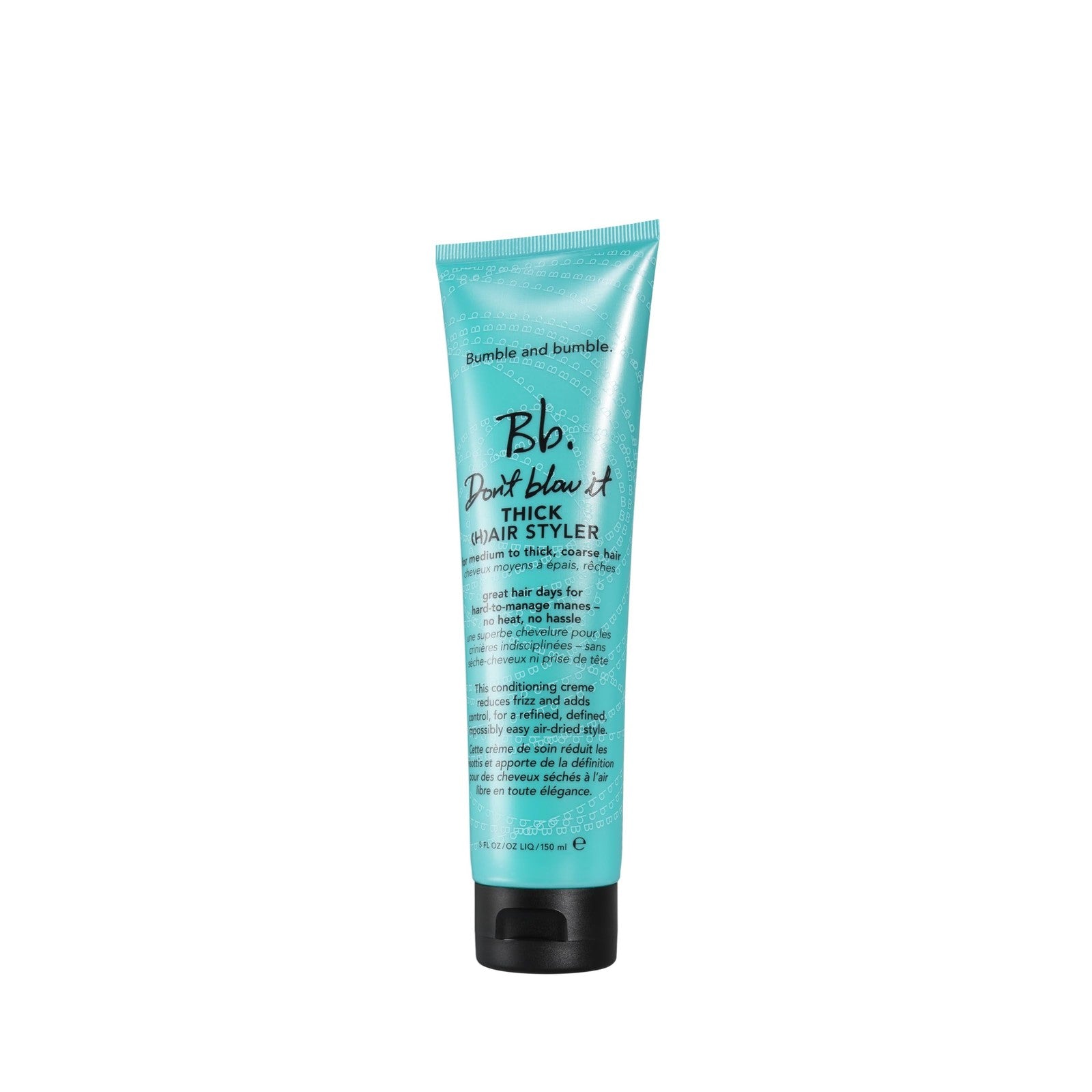 Bumble and bumble Don't Blow It Thick air styler air dry cream for medium hair, showing the product container with branding and product details.