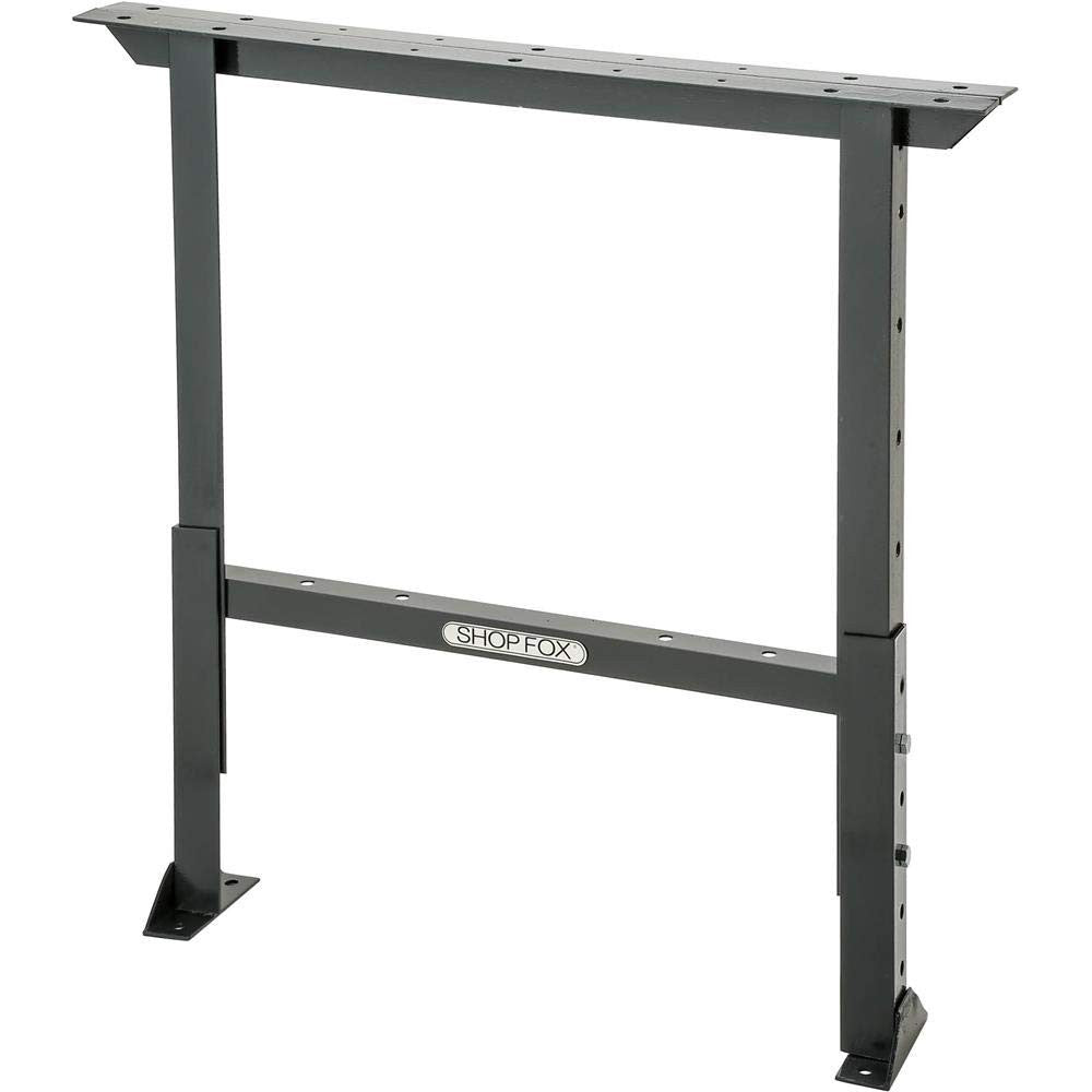 Shop Fox D2660 34-inch deep workbench leg in grey and black, sturdy metal construction for workshop or garage use.