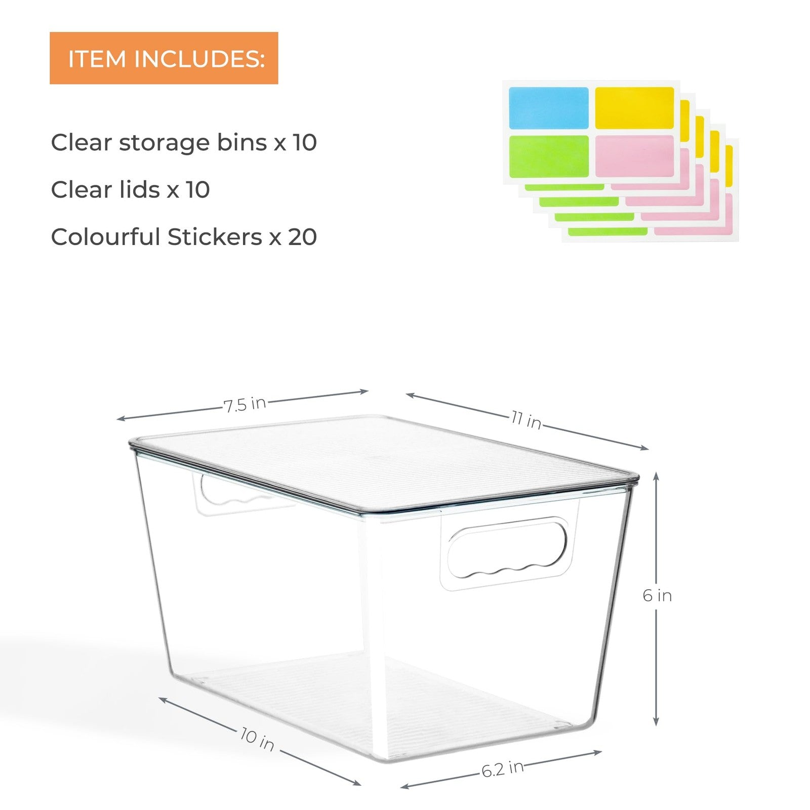 Rolheit clear plastic stackable storage bins with lids, ideal for organizing kids' toys and small items.