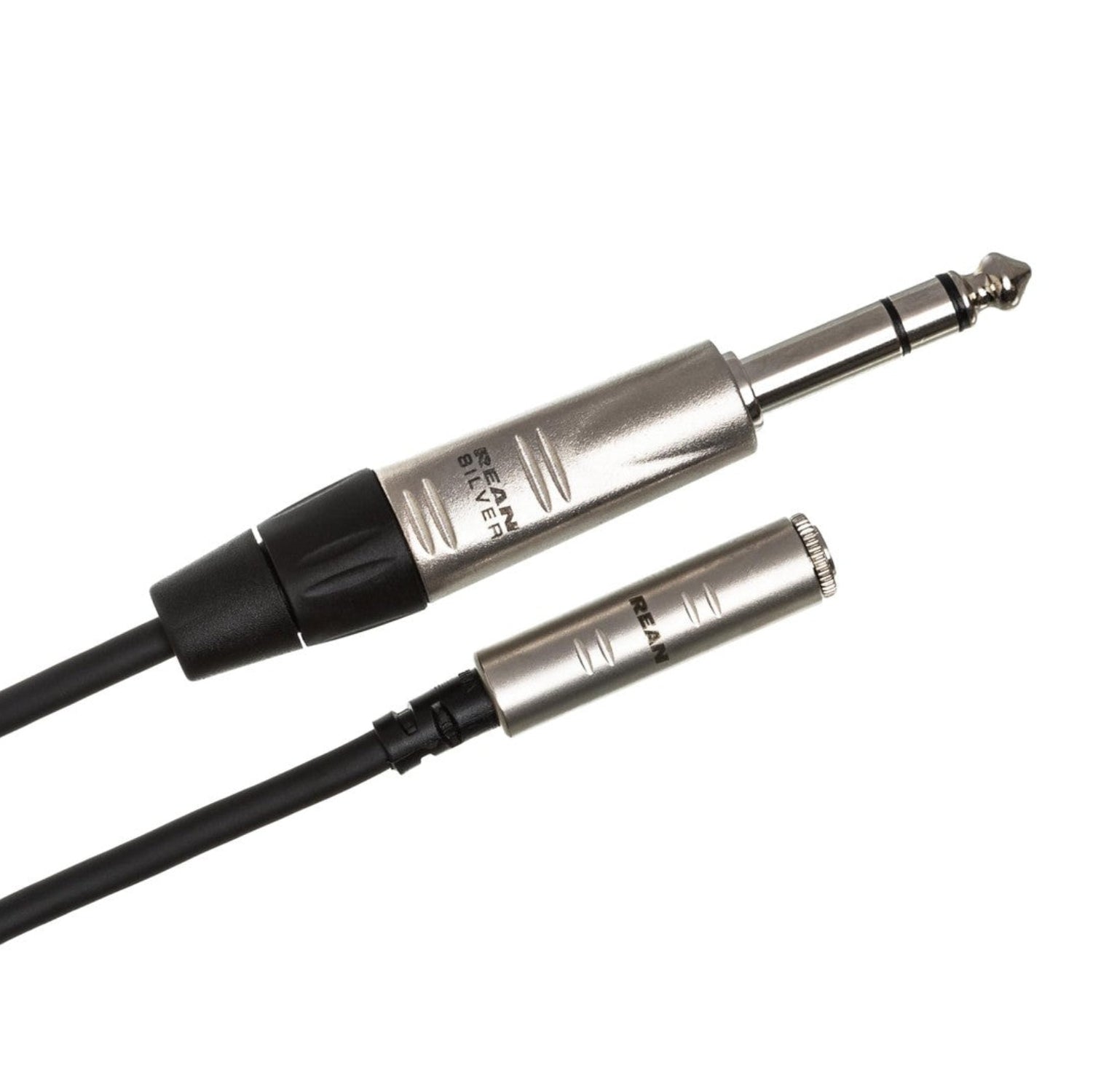 Hosa HXMS-025 Pro headphone adaptor cable with REAN 3.5mm TRS to 1/4 inch TRS connector, 25 feet long.