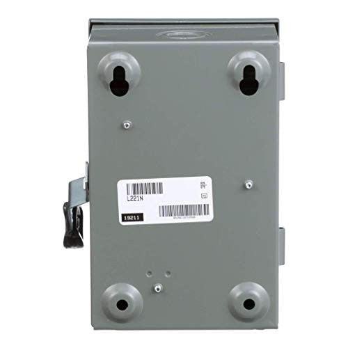 Square D Schneider Electric L211N 30A indoor light duty fusible safety switch with two poles, 120/240V electrical disconnect.