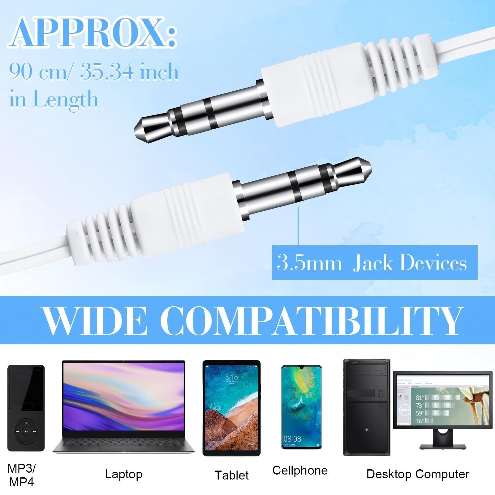 Set of Kanayu 100-pack bulk earbuds with 3.5mm jack, individually bagged, ideal for students and everyday use.