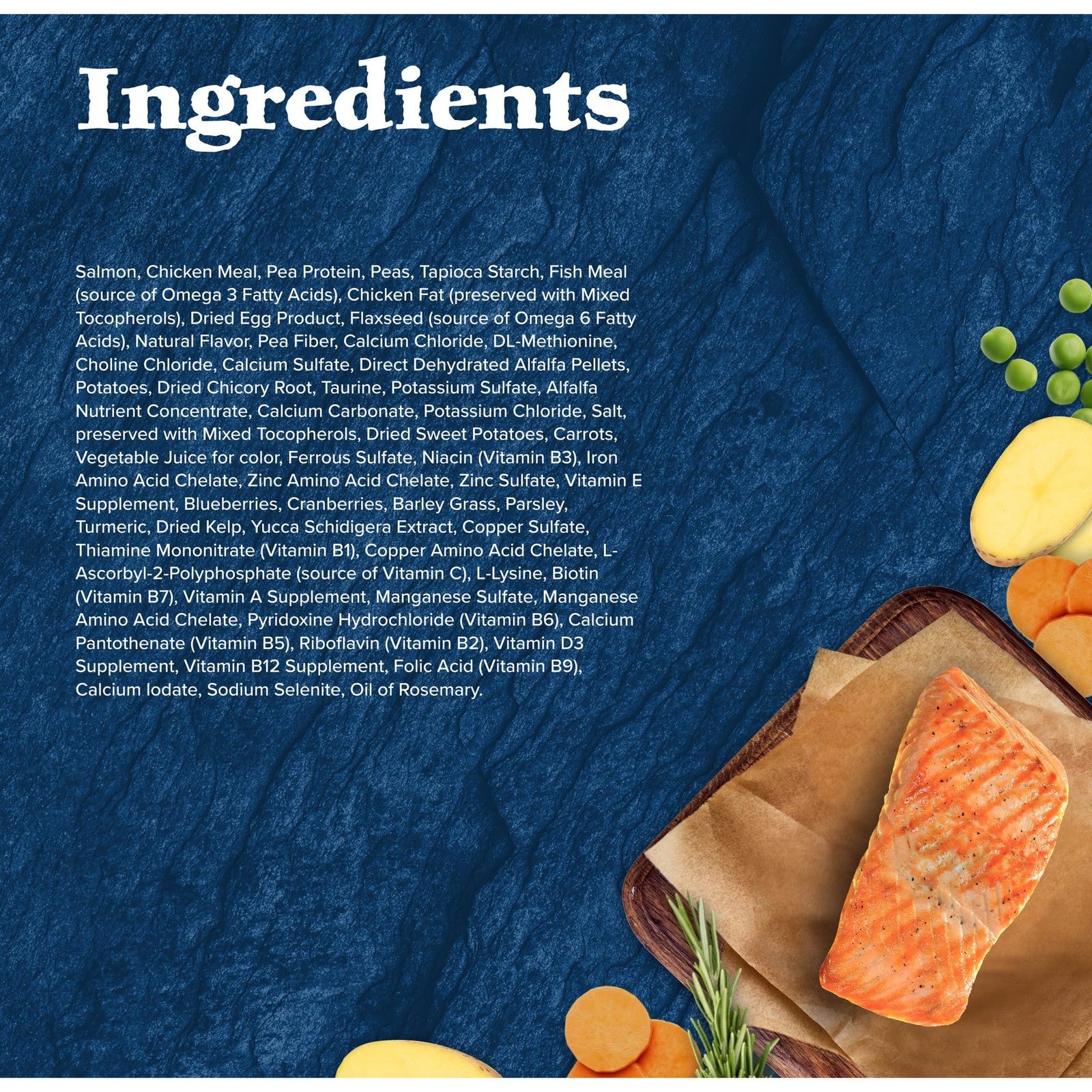 Blue Buffalo Wilderness grain-free dry cat food with salmon, high protein formula in a blue bag, suitable for active cats.