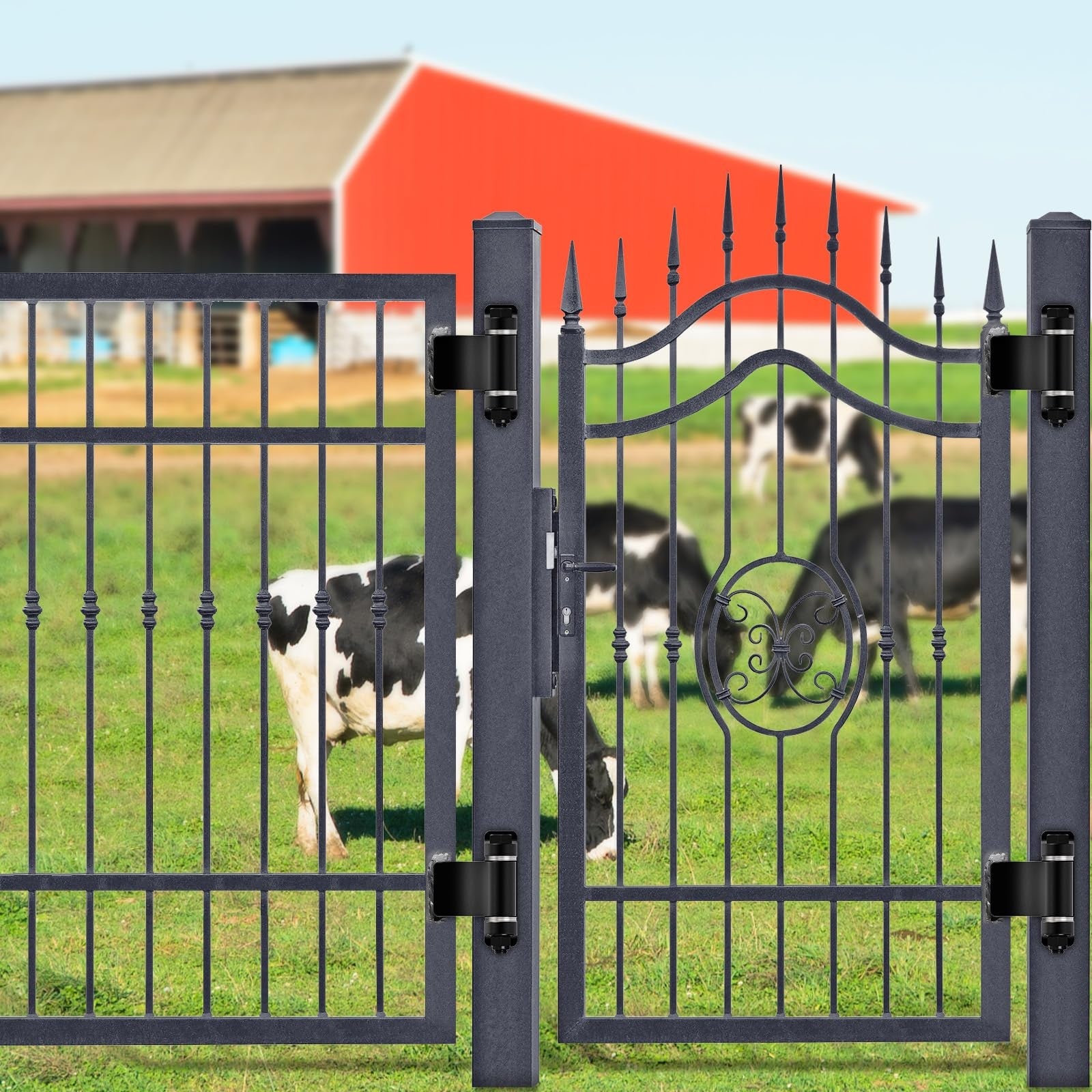 Lifeswell heavy duty weld-on steel gate hinges with spacer bearings, 4-pack for durable fencing and gate installation.