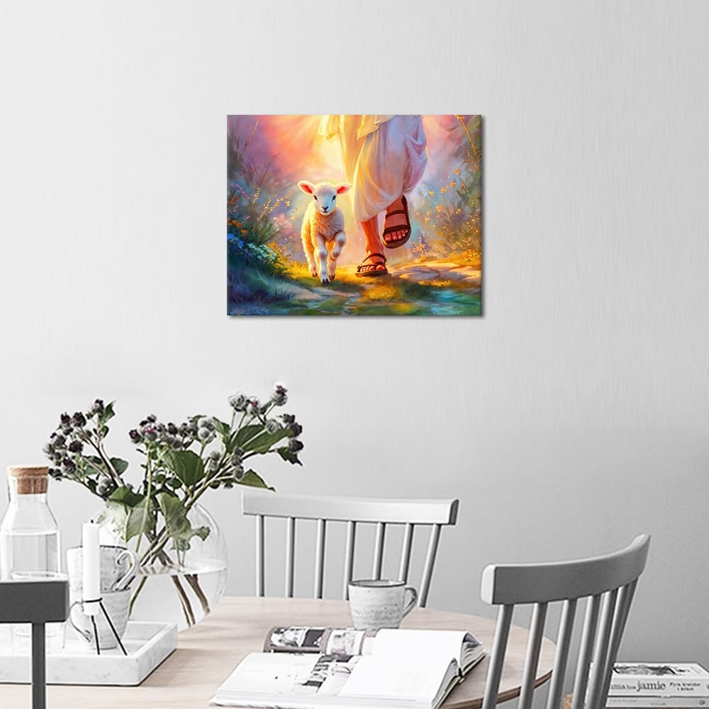 TUMOVO DIY paint by numbers kit for adults featuring religious Christian artwork for creative art projects.