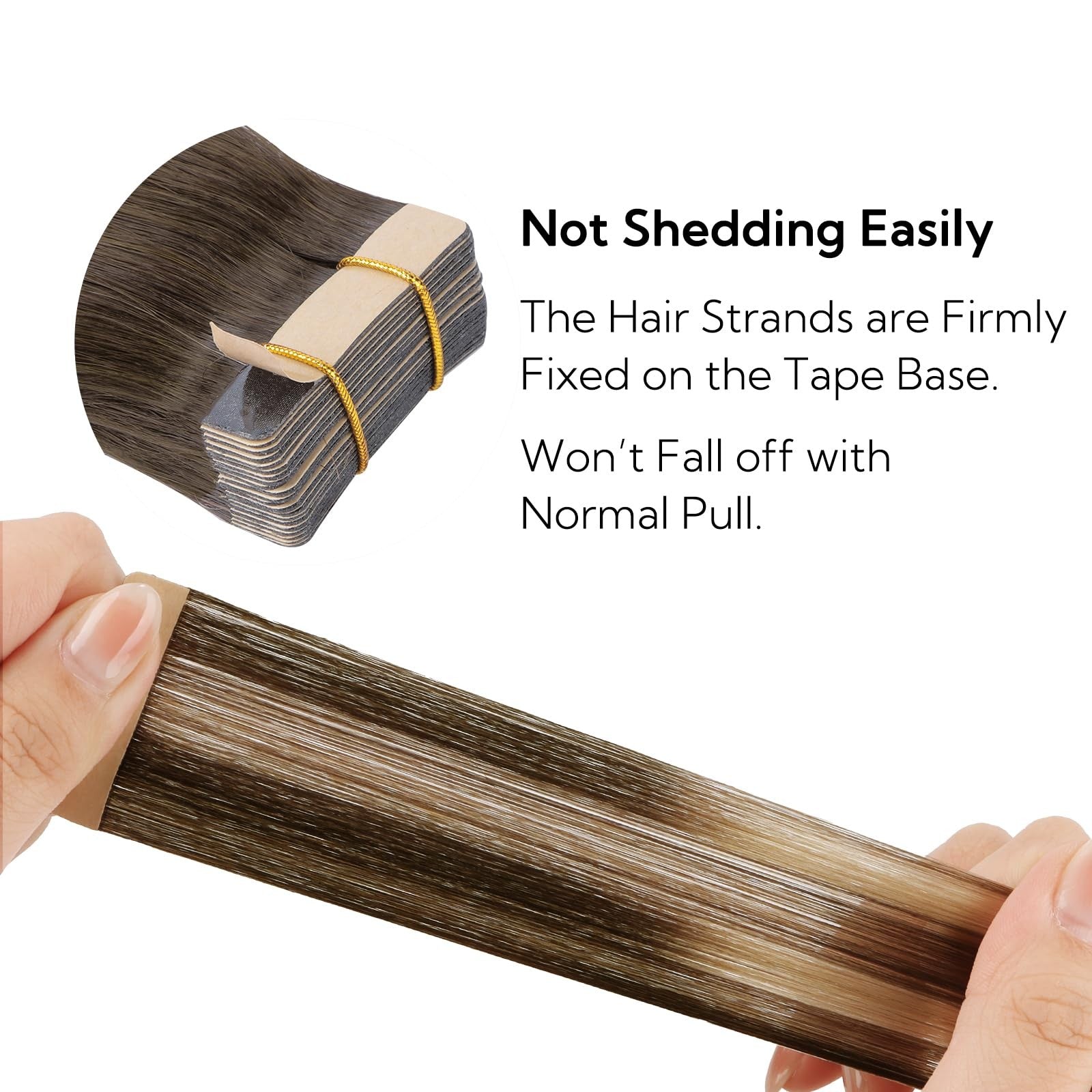 Hotbanana HOTBANANA Tape-in Hair Extensions, 16 inch balayage chocolate brown, 20 pieces, natural-looking hair extension style