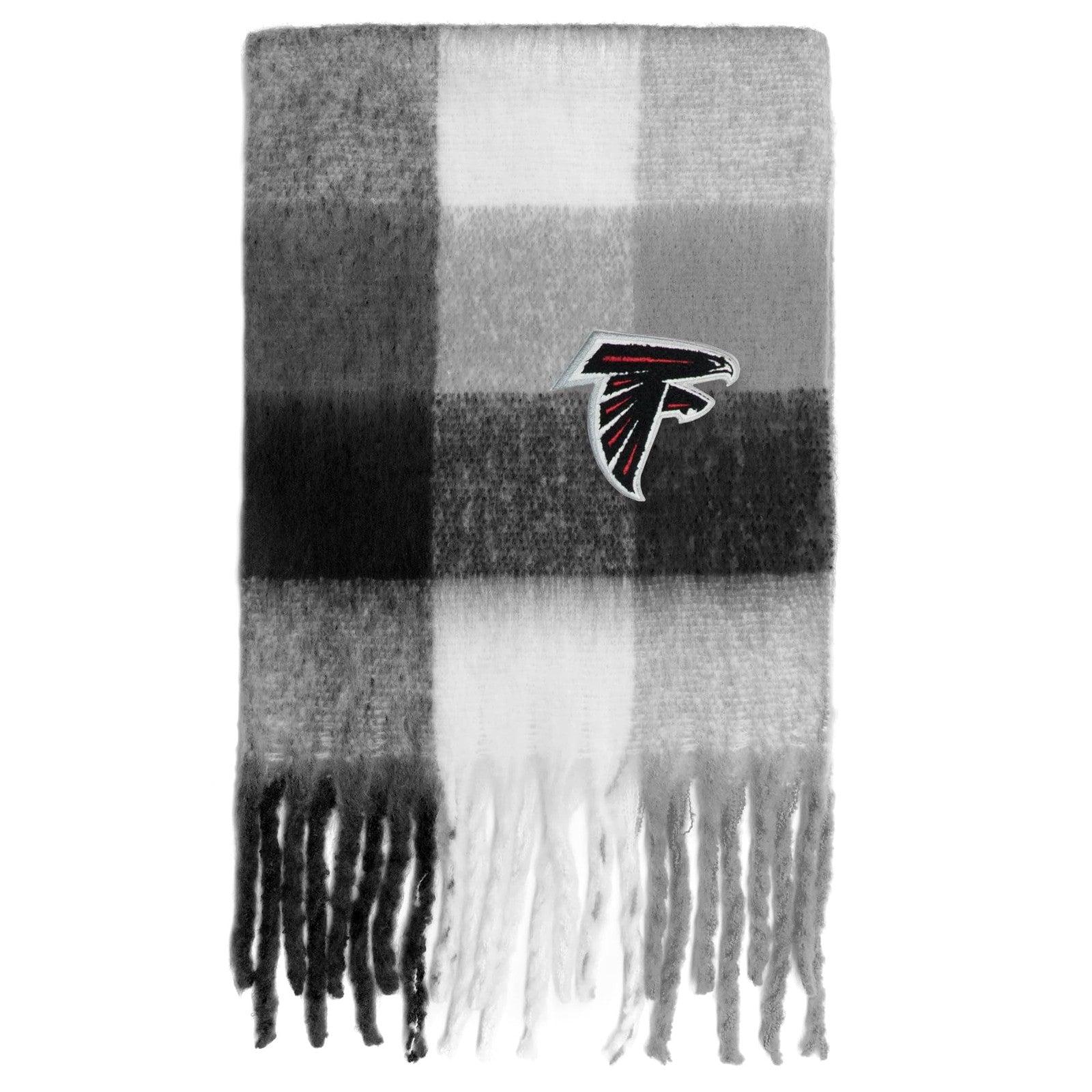 Littlearth NFL Atlanta Falcons soft scarf featuring team logo and red, black, and white colors, perfect for sports fans.