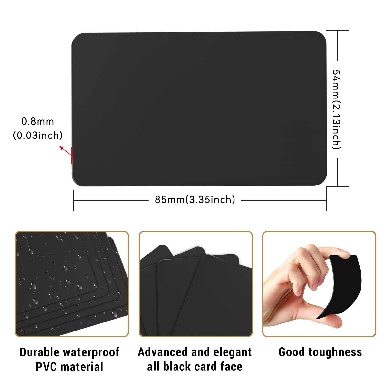 Set of 10 black NTAG216 NFC cards by Timeskey NFC with 868 bytes memory, compatible with all NFC-enabled devices.