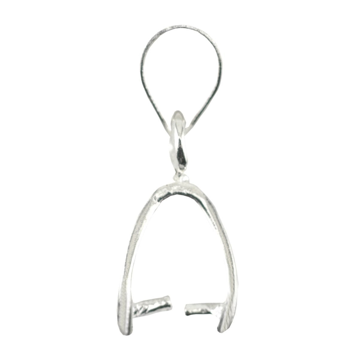 Silver plated Beadalon pinch bail pendants, 22 mm jewelry findings, set of 72 for necklace and pendant making.