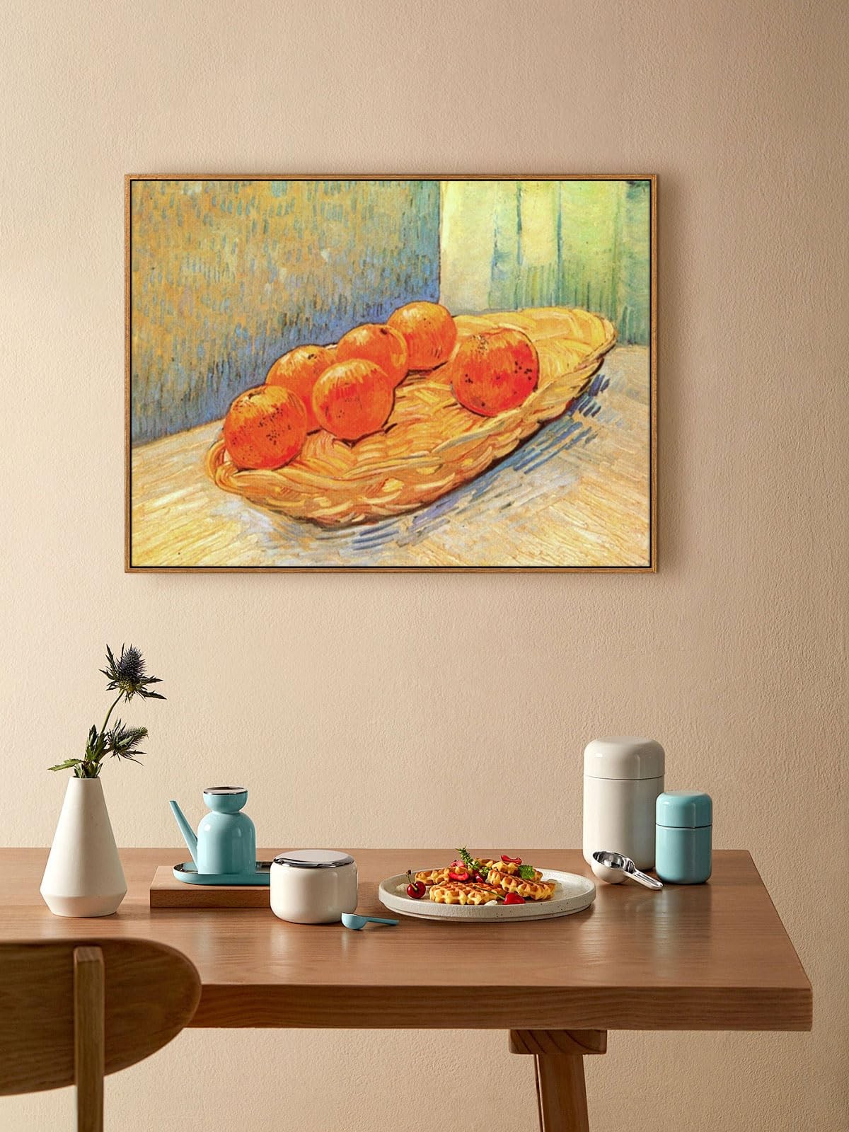 FOLKOR rustic floating frame for 14x14 inch canvas paintings, 2-pack, showcasing the stylish wood frame with a floating display design.