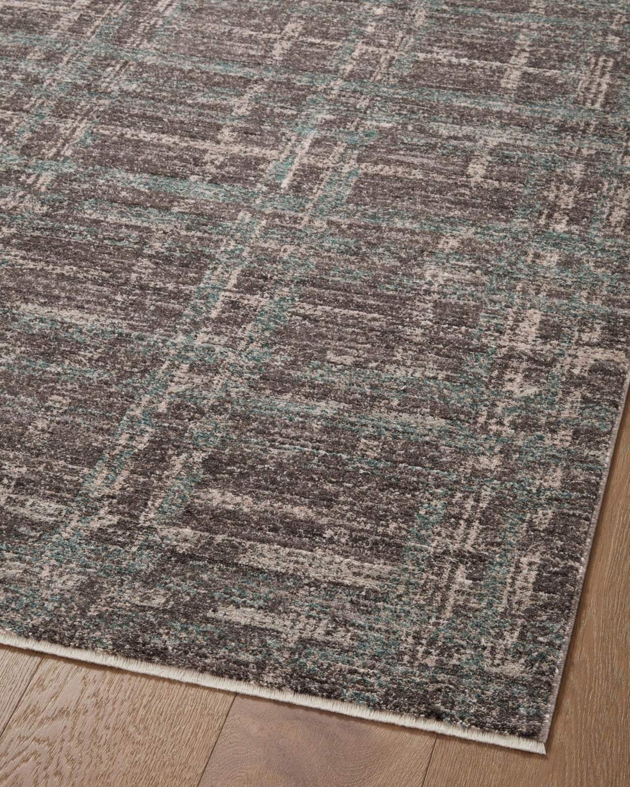 Loloi Angela Rose Ember modern flatweave espresso multi plaid 18x18 polyester rug sample