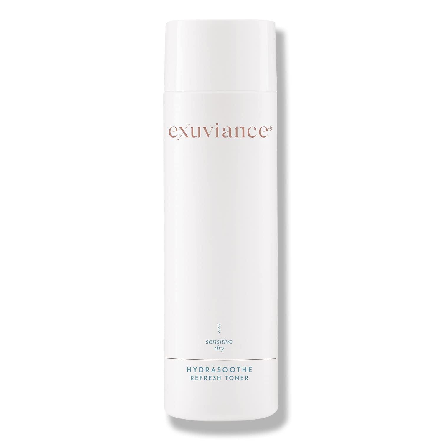 EXUVIANCE HydraSoothe Refresh Toner with hyaluronic acid, showing a clear bottle with the toner and soothing ingredients.