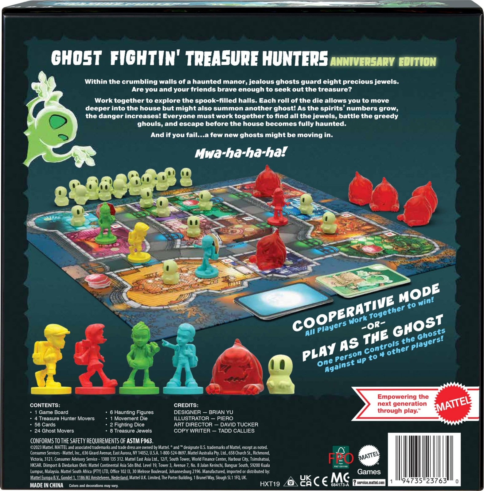 Mattel Games Ghost Fightin’ Treasure Hunters Anniversary Edition board game with colorful ghost and treasure tokens on the box.