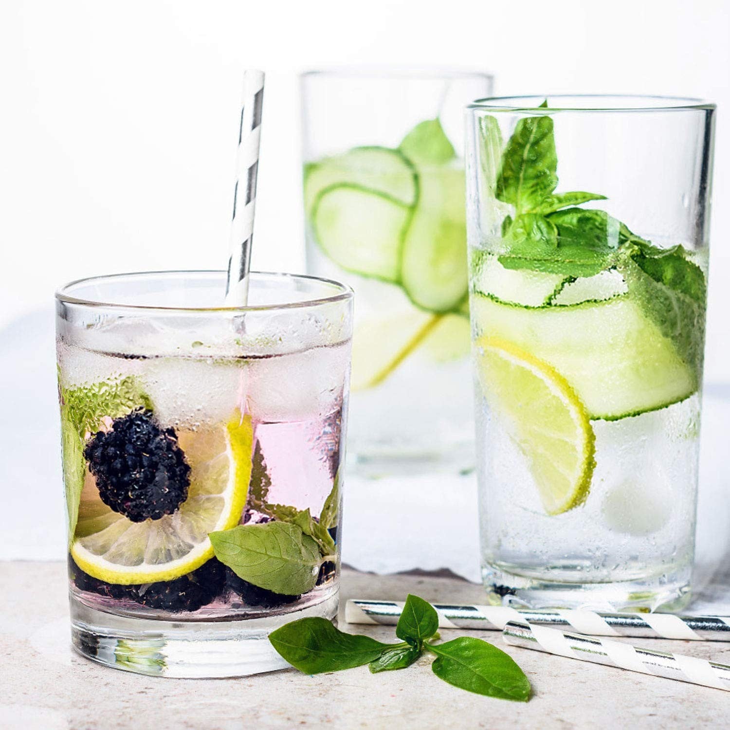 QAPPDA 7oz clear old fashioned cocktail glasses with heavy bases, perfect for drinks and cocktails.