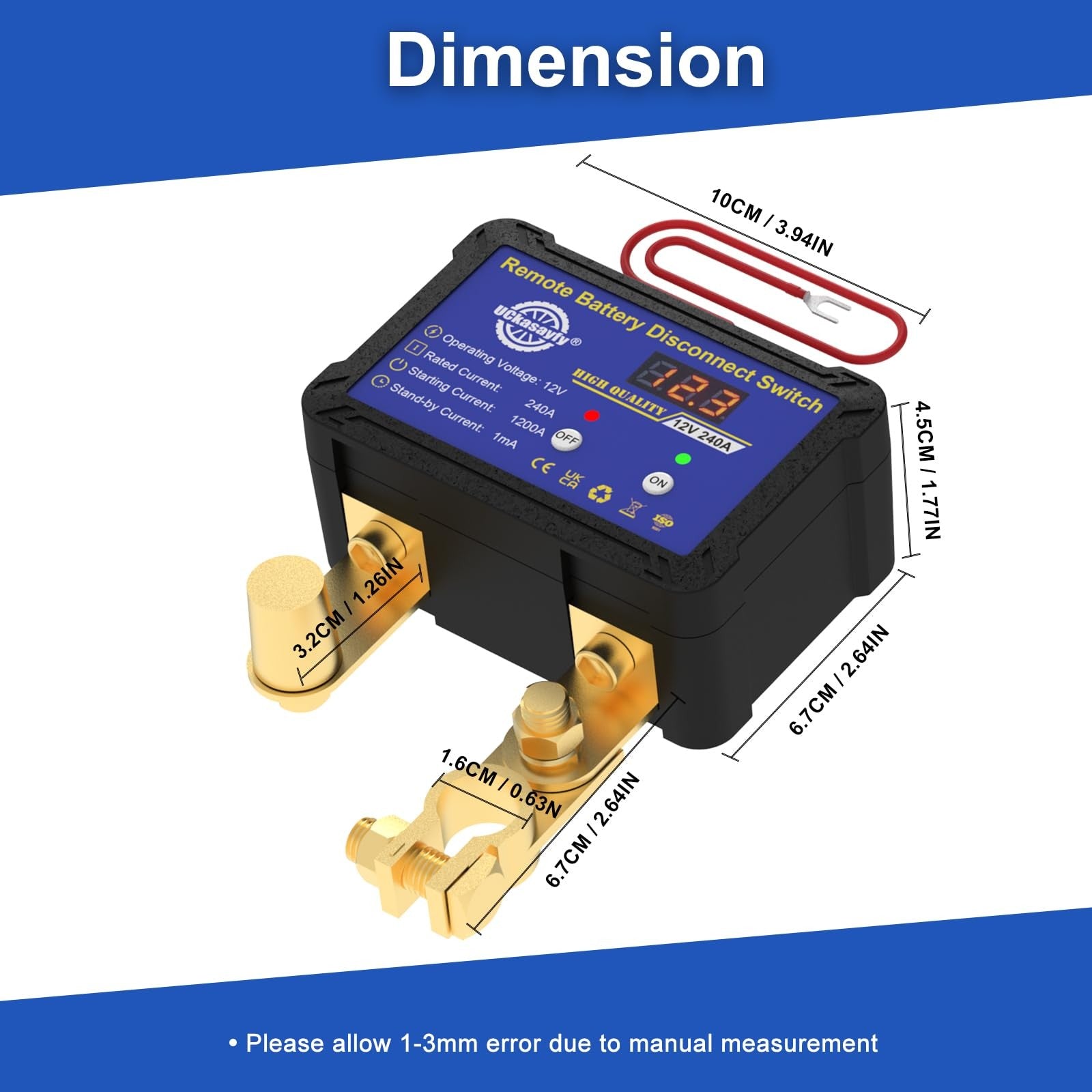 UCkasayfy 12V 240A car kill switch with remote battery disconnect switch, essential for vehicle security and electrical management