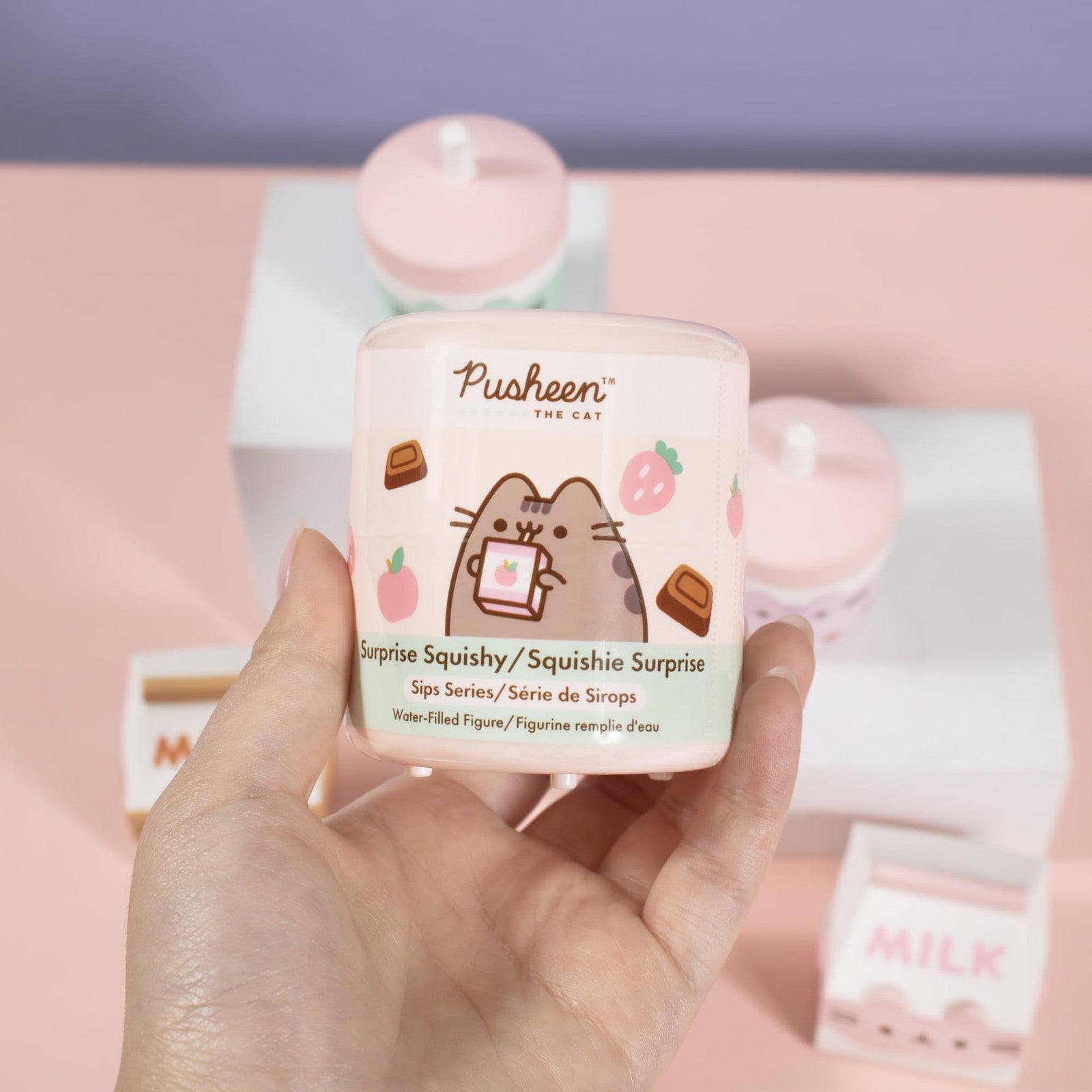 Hamee Pusheen the Cat water-filled surprise capsule squishy toy from Series 4, featuring a cute Pusheen character in a clear capsule.