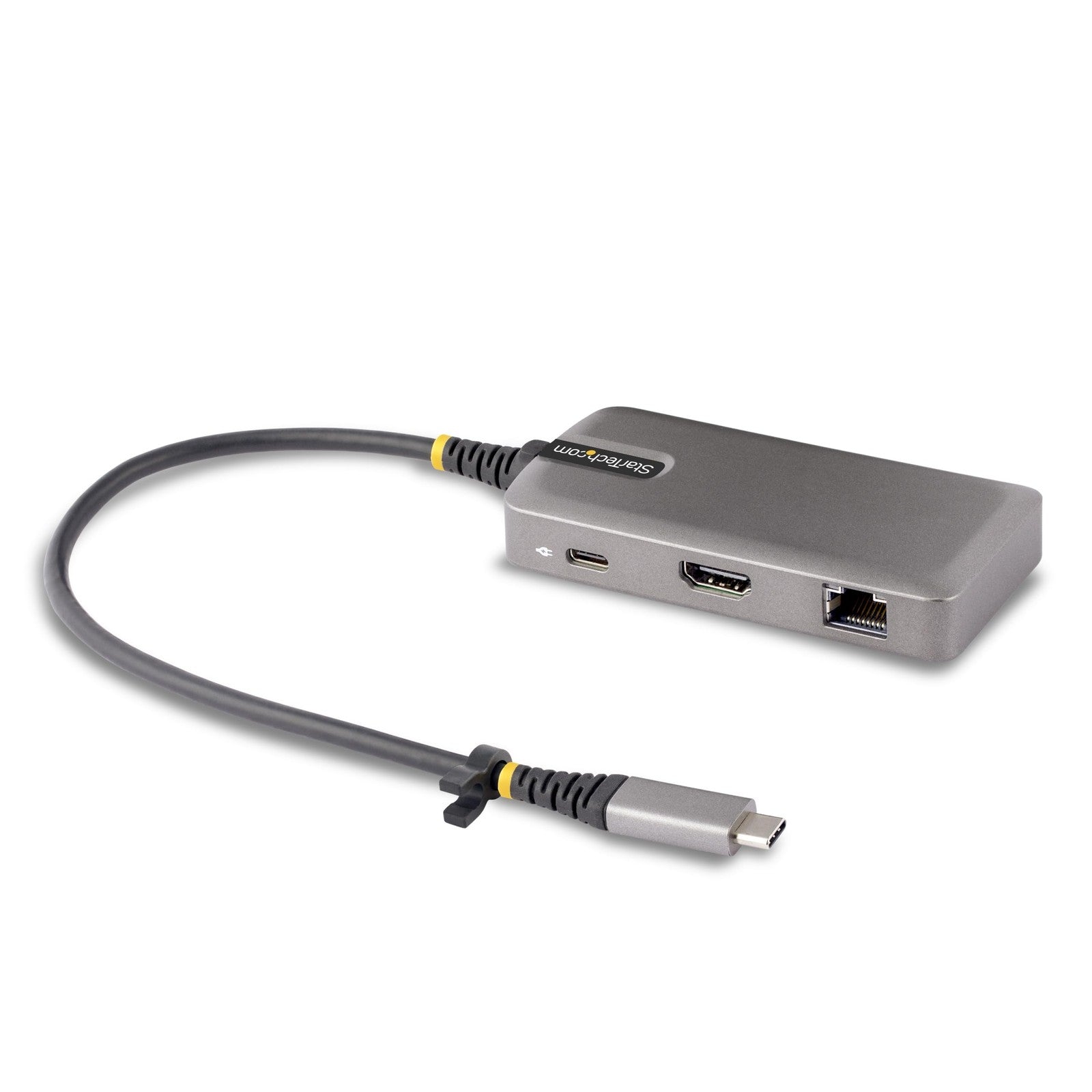 StarTech.com USB-C docking station for MacBook Pro and Windows, featuring multiple ports and 4K video output.