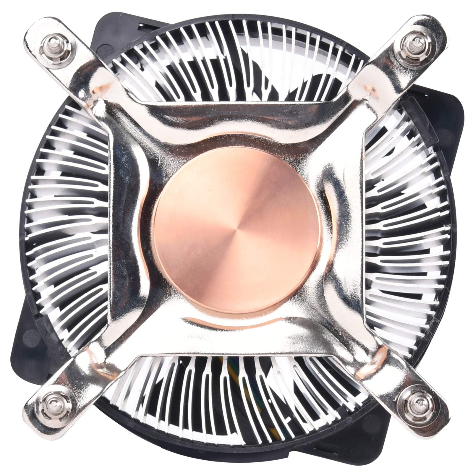 SilverStone SST-NT08-115X-V2 low profile CPU cooler with silver heatsink and fan for LGA 115X sockets, suitable for 95W TDP.