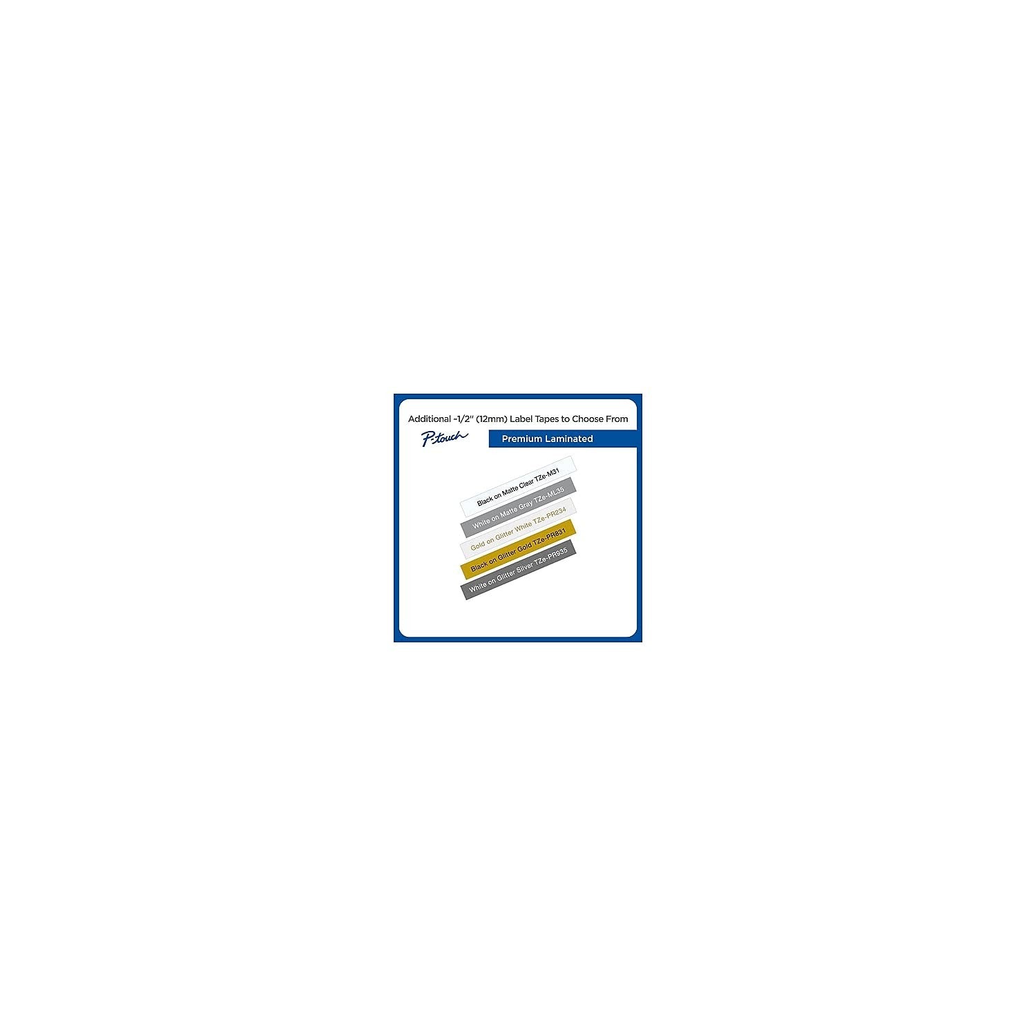 Brother Genuine P-Touch TZe-231 4-pack laminated label tapes in black on white, ½ inch wide, 26 feet long.