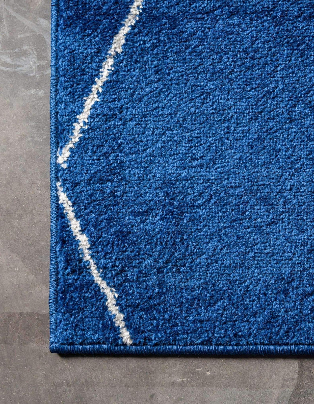 Navy blue geometric area rug from Unique Loom Trellis Frieze Collection with a modern square pattern.
