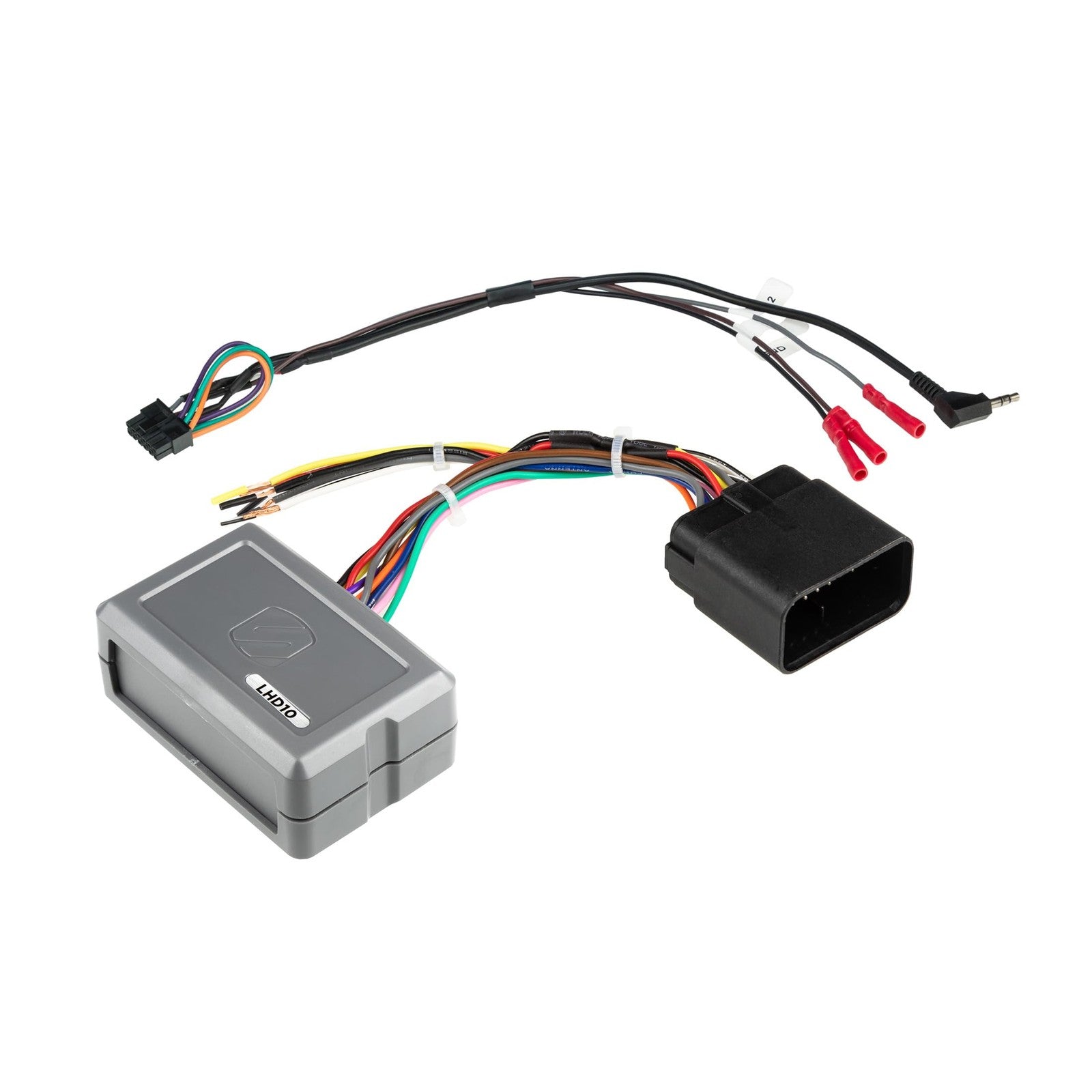 Scosche audio interface adapter for Harley Davidson 1998-2013, radio wiring harness showing connector plugs and wiring details