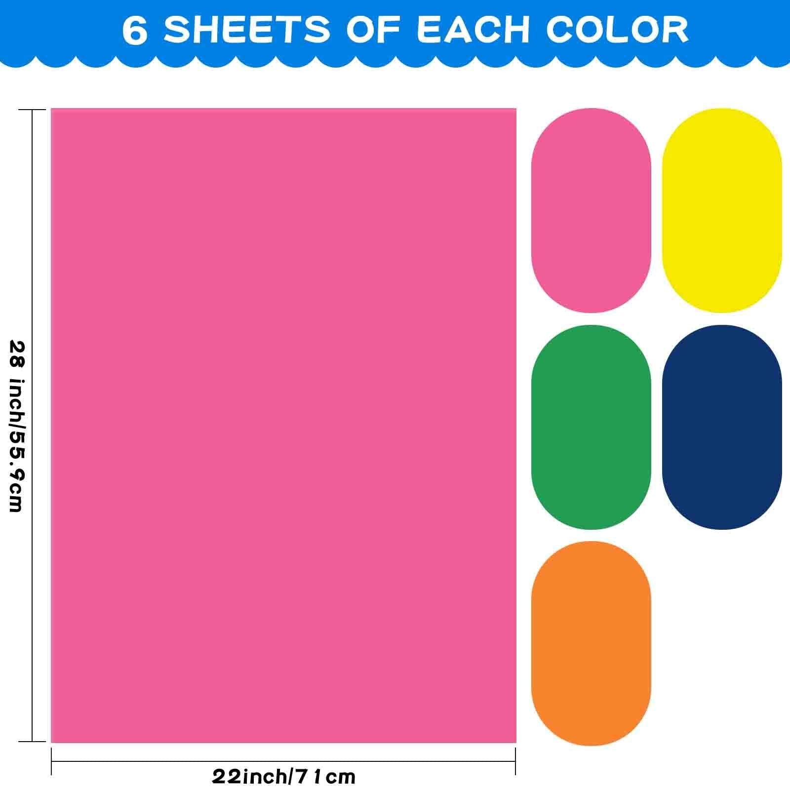 VinTS 50-pack colored poster boards, 22x28 inches, assorted vibrant colors, ideal for crafts, presentations, and school projects.