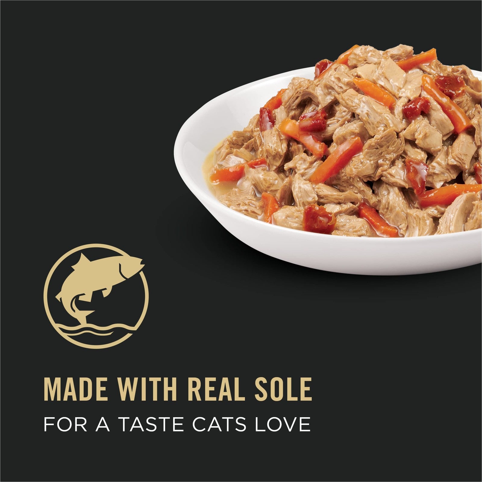 Canned Purina Pro Plan Wet Cat Food, Complete Essentials Sole and Vegetable Pate, high protein formula in a silver can