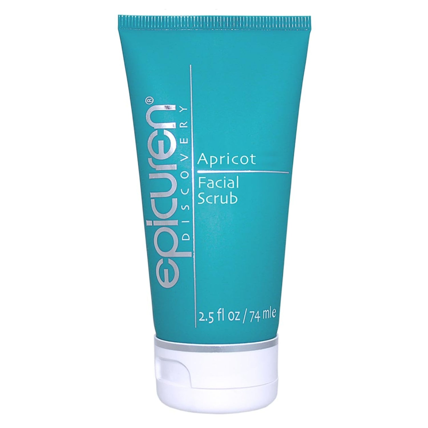 Beige Epicuren Discovery Apricot Facial Scrub with dark brown exfoliant flecks in 2.5 fl oz tube.
