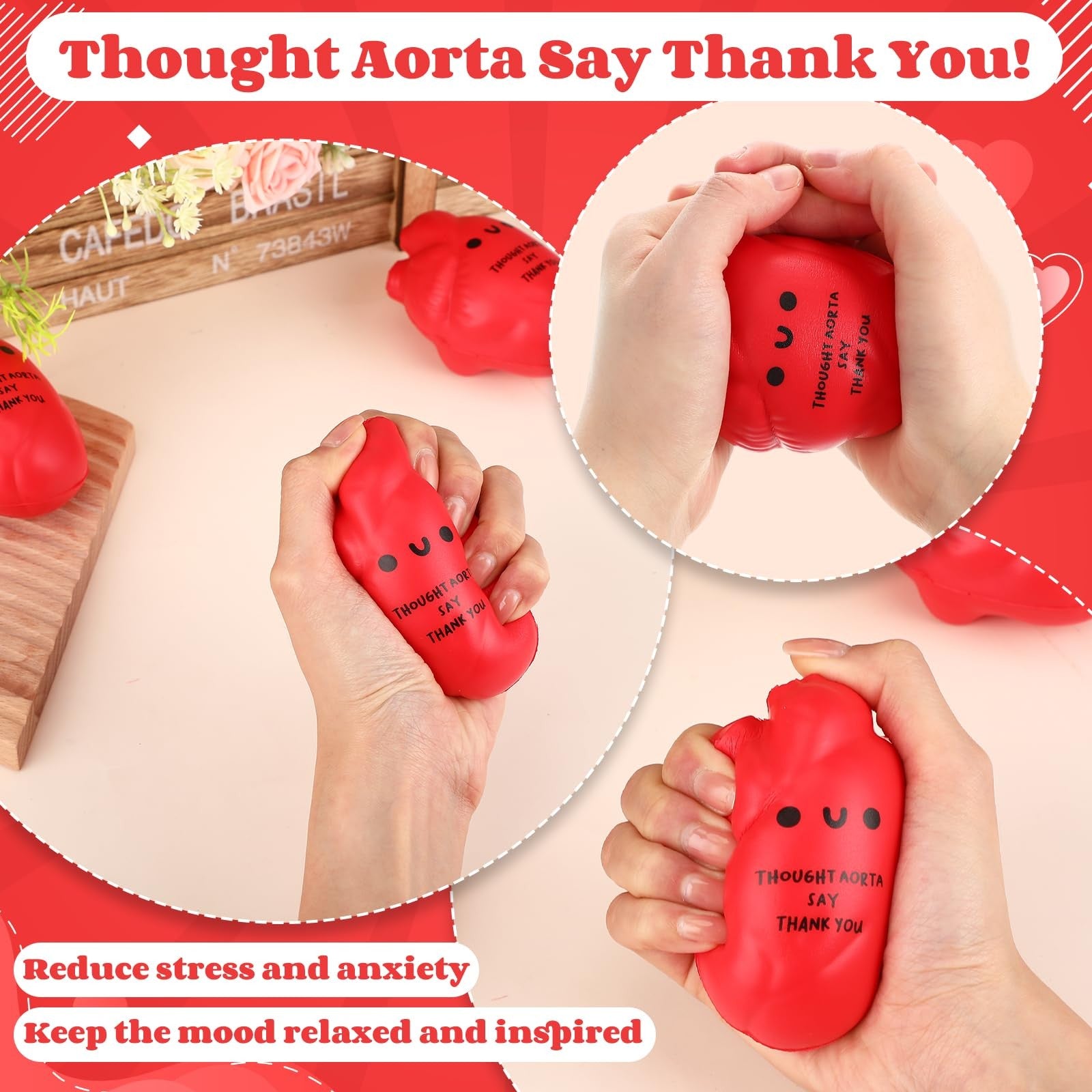 Gemscream funny cardiac stress balls for adults, motivational stress relievers with soft, squeezable design for stress relief.