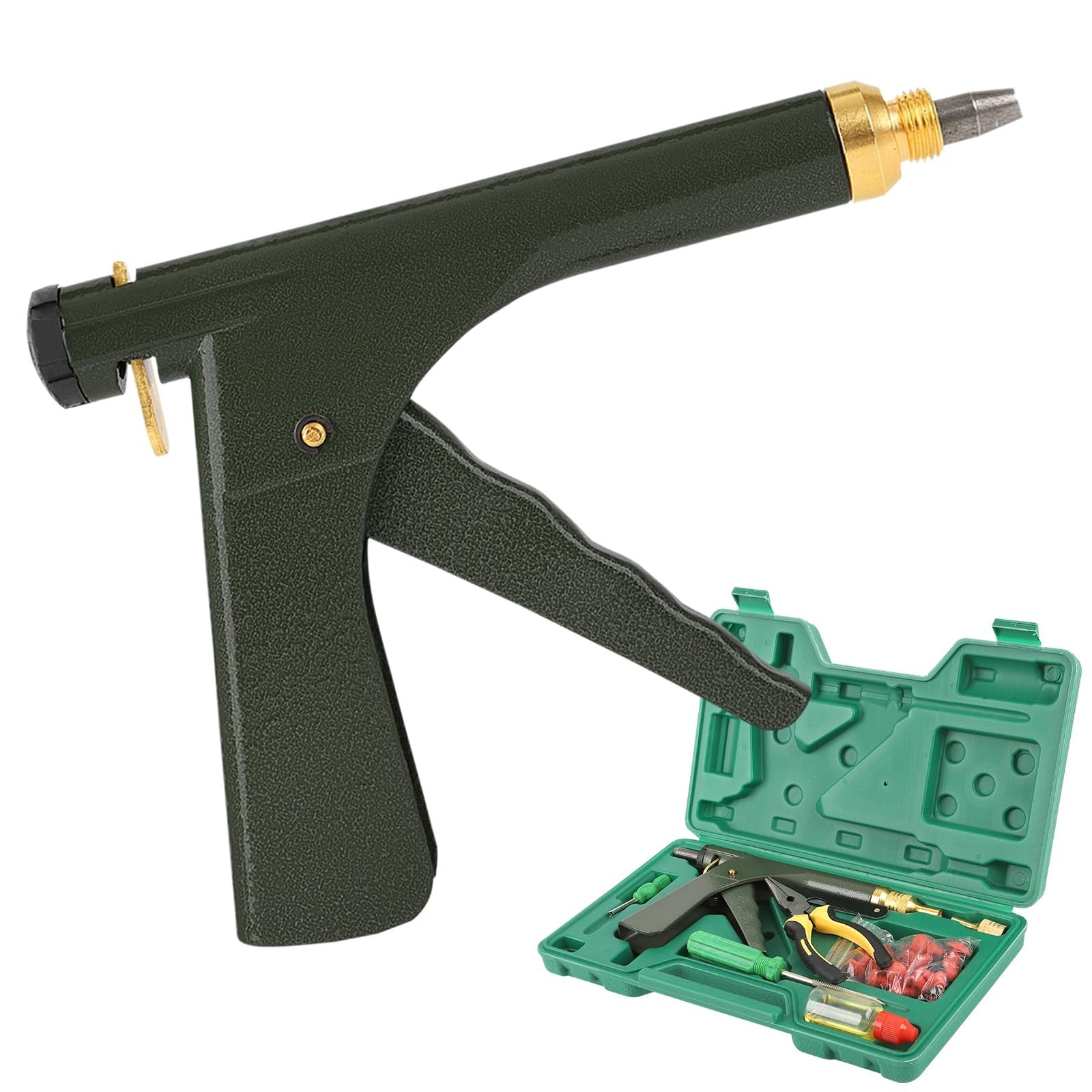 Finafedom tire repair kit with mushroom plugs and patches, heavy-duty tire plug kit for fixing punctures on car tires.