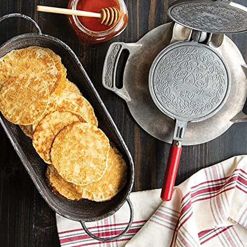 Nordic Ware Norwegian Krumkake and Pizzelle Iron with stainless steel handles for making traditional Scandinavian cookies