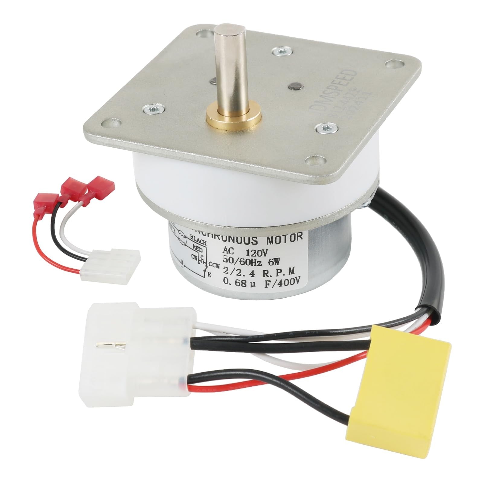 Ralzaoto 2.4RPM auger feed motor for Quadra-Fire pellet stove, AC120V, upgraded part 812-442, with electrical connections visible.