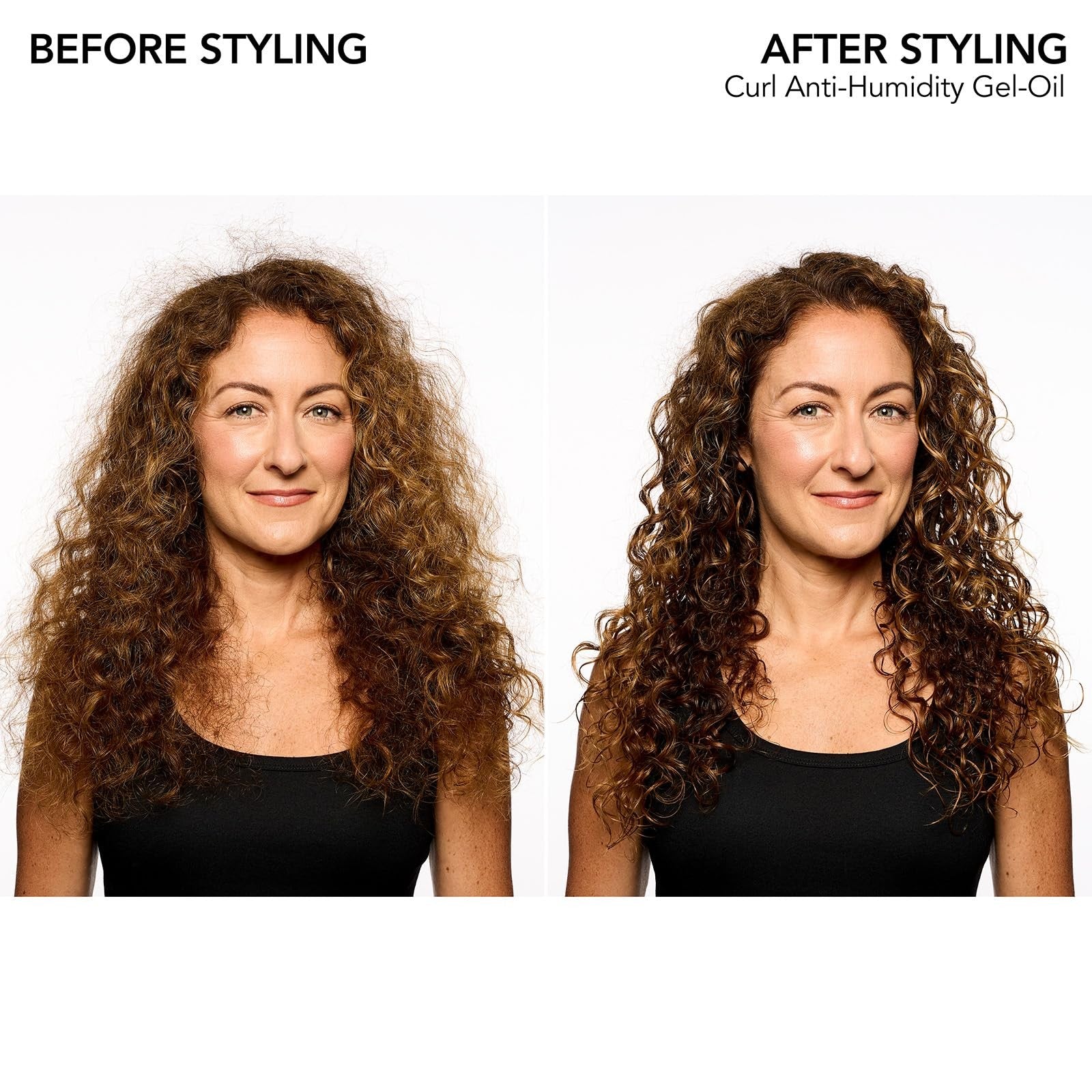 Bumble and bumble Curl Anti-Humidity Gel-Oil for coily, curly hair, reducing frizz and enhancing natural curl definition.