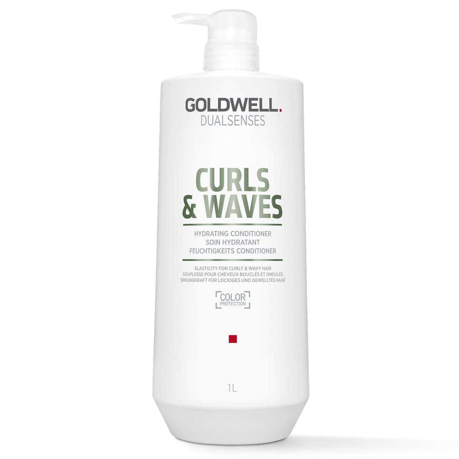 Goldwell Dualsenses Curls & Waves Hydrating Conditioner 1L bottle with gold and white packaging and product label.