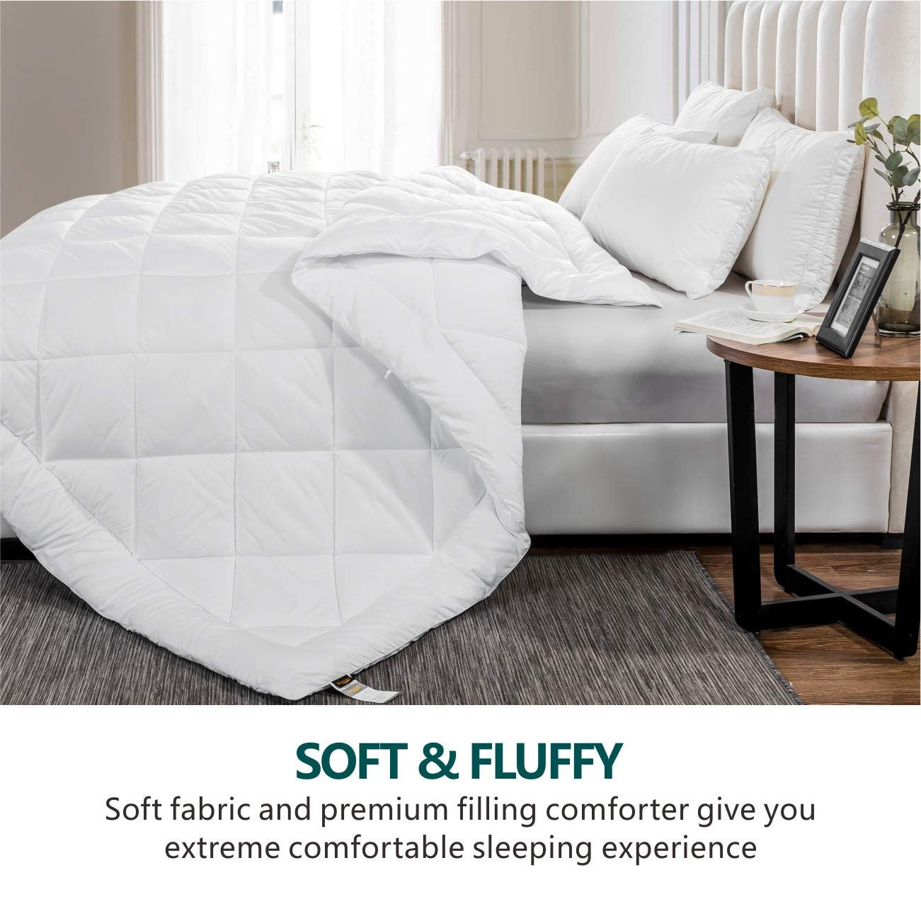 Cozynight soft oversized king-size comforter duvet insert with lightweight down filling, designed for cozy, luxurious sleep.