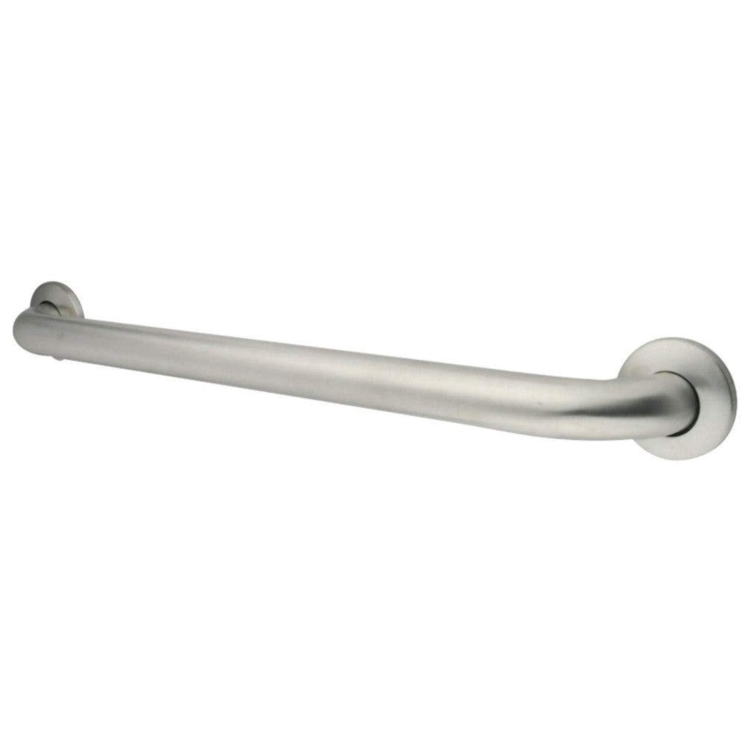 Kingston Brass Designer Trimscape ADA 32-inch concealed flange grab bar mounted on bathroom wall with textured finish