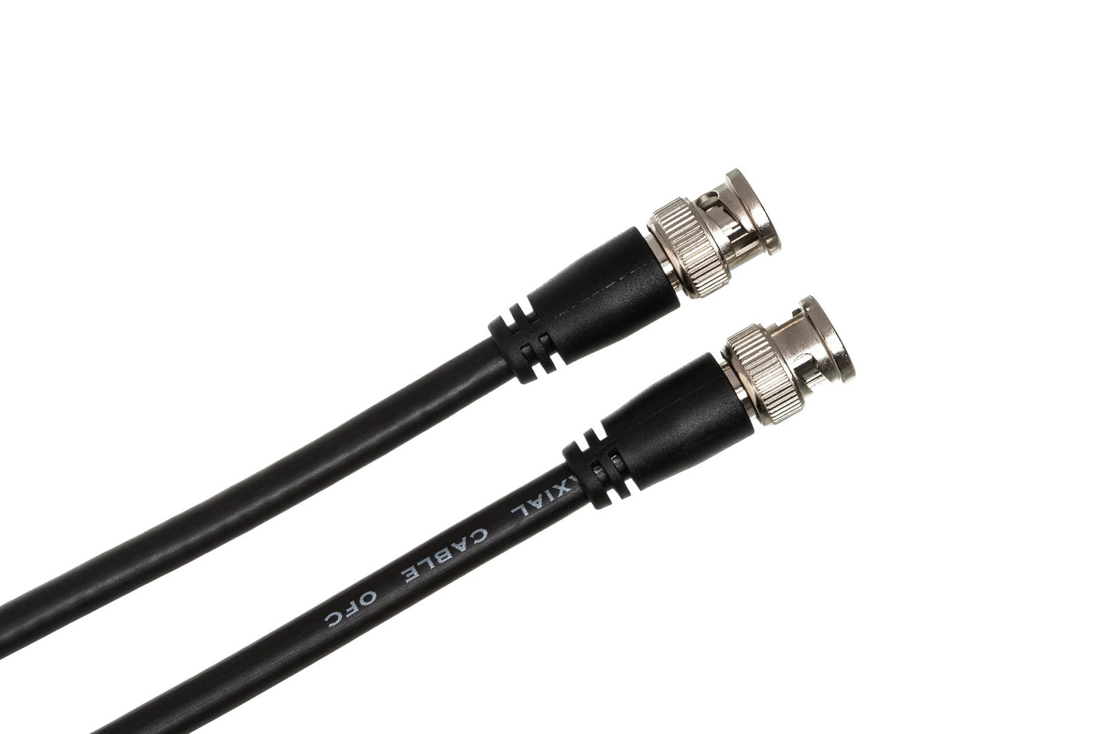 Hosa BNC-06-125 25ft coax BNC to BNC cable for HD-SDI and word clock connections, featuring 75-ohm impedance.