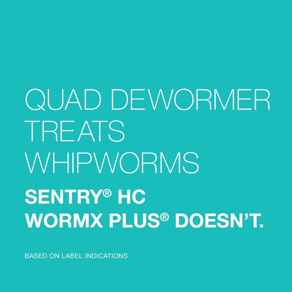 Elanco Quad Dewormer for medium dogs, 26-60 lbs, two chewable tablets shown in the image.