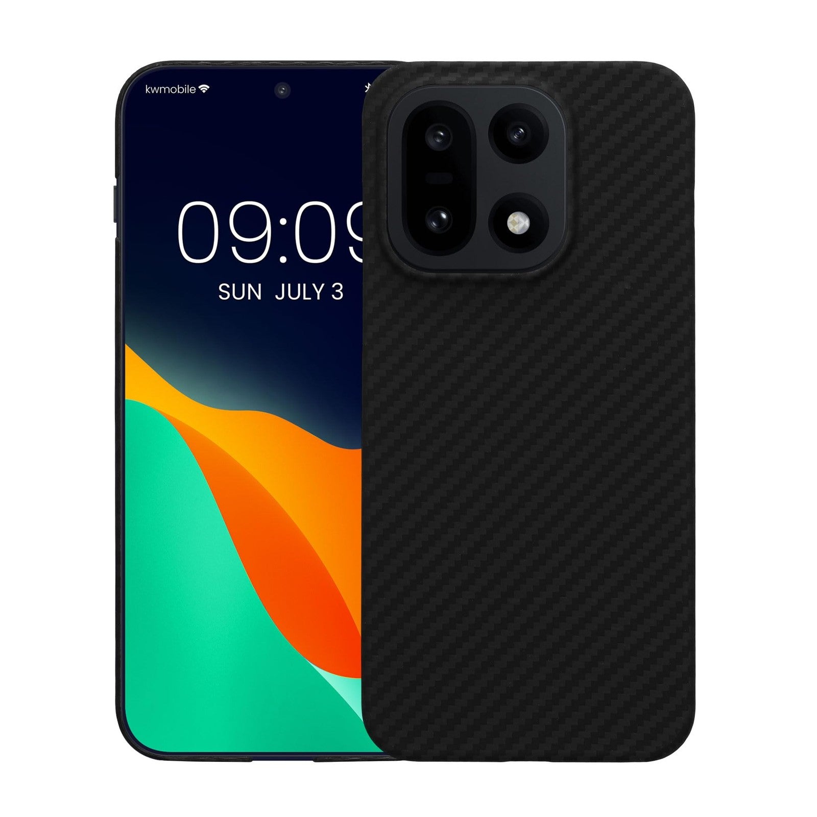 Kalibri aramid fiber case for OnePlus 15, ultra-slim and strong protective phone case with a sleek, durable design.