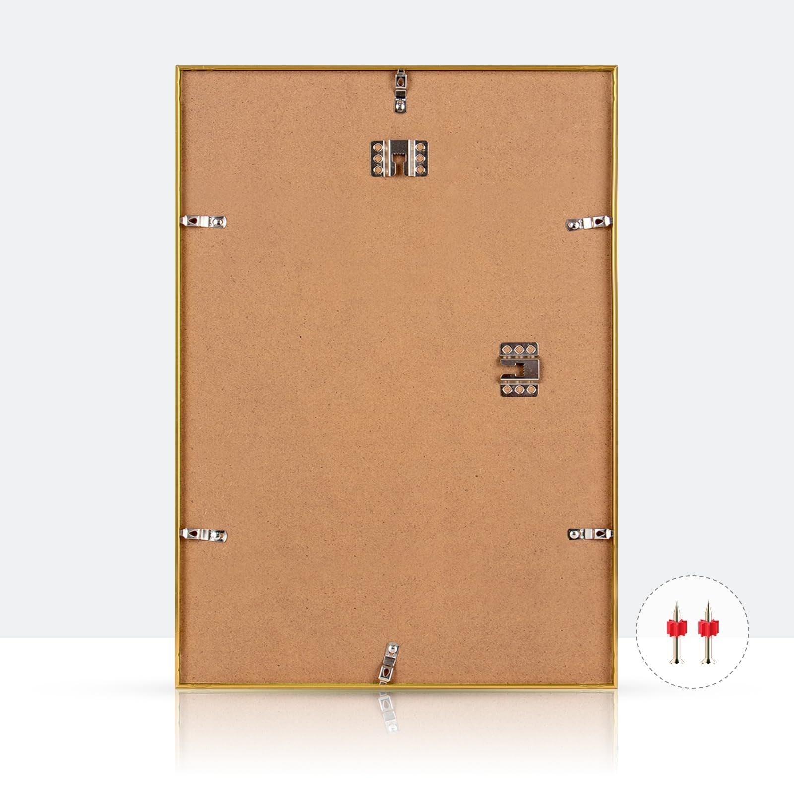Homso A3 gold metal picture frame with acrylic plex cover, 2-pack, thin board design suitable for wall or desk display.
