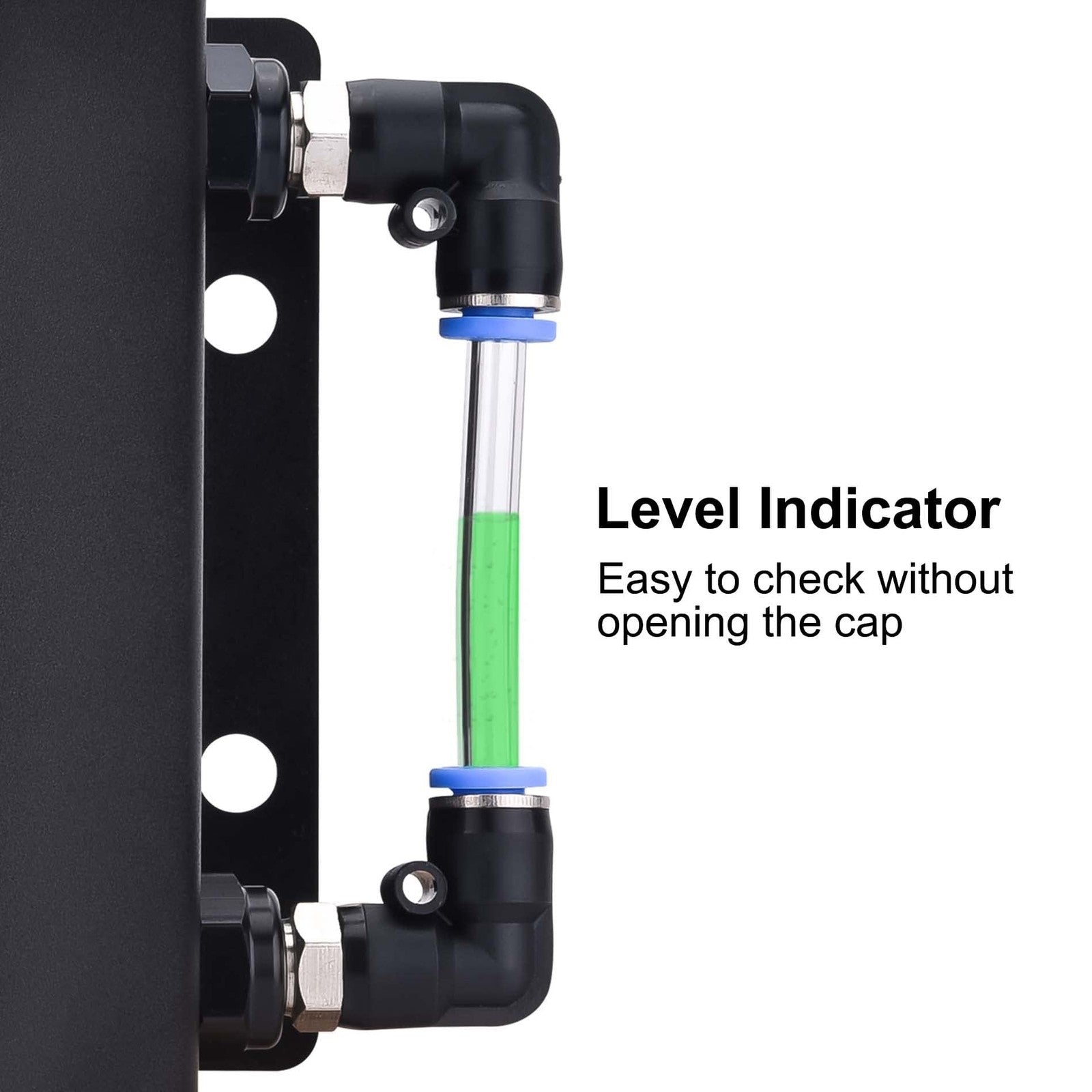 EVIL ENERGY aluminum coolant overflow tank with hose kit, vehicle coolant reservoir for automotive cooling systems.