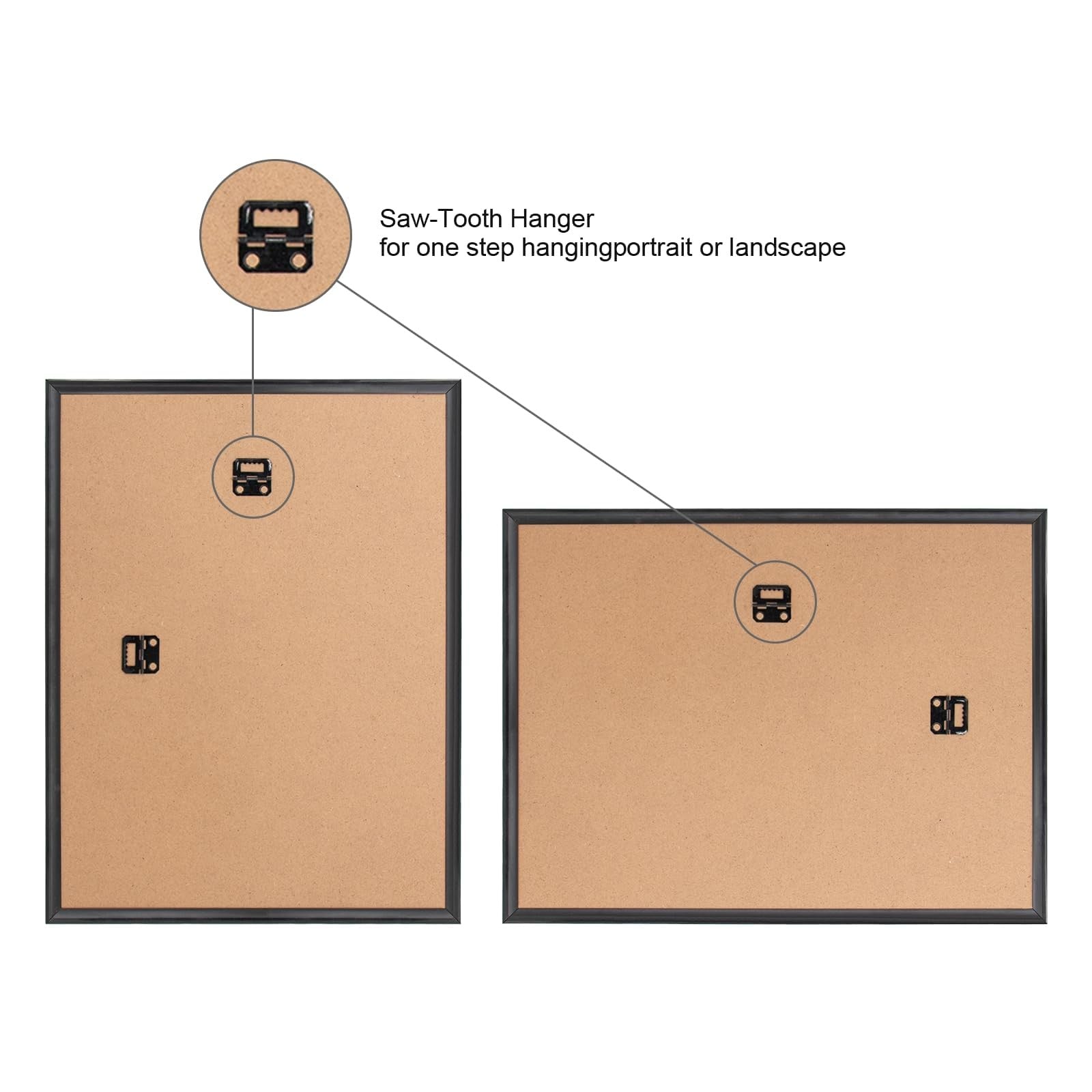 Set of four DB BOARDING 16x20 poster frames with scratch-proof glass for wall display, showing clean, modern black border frames.
