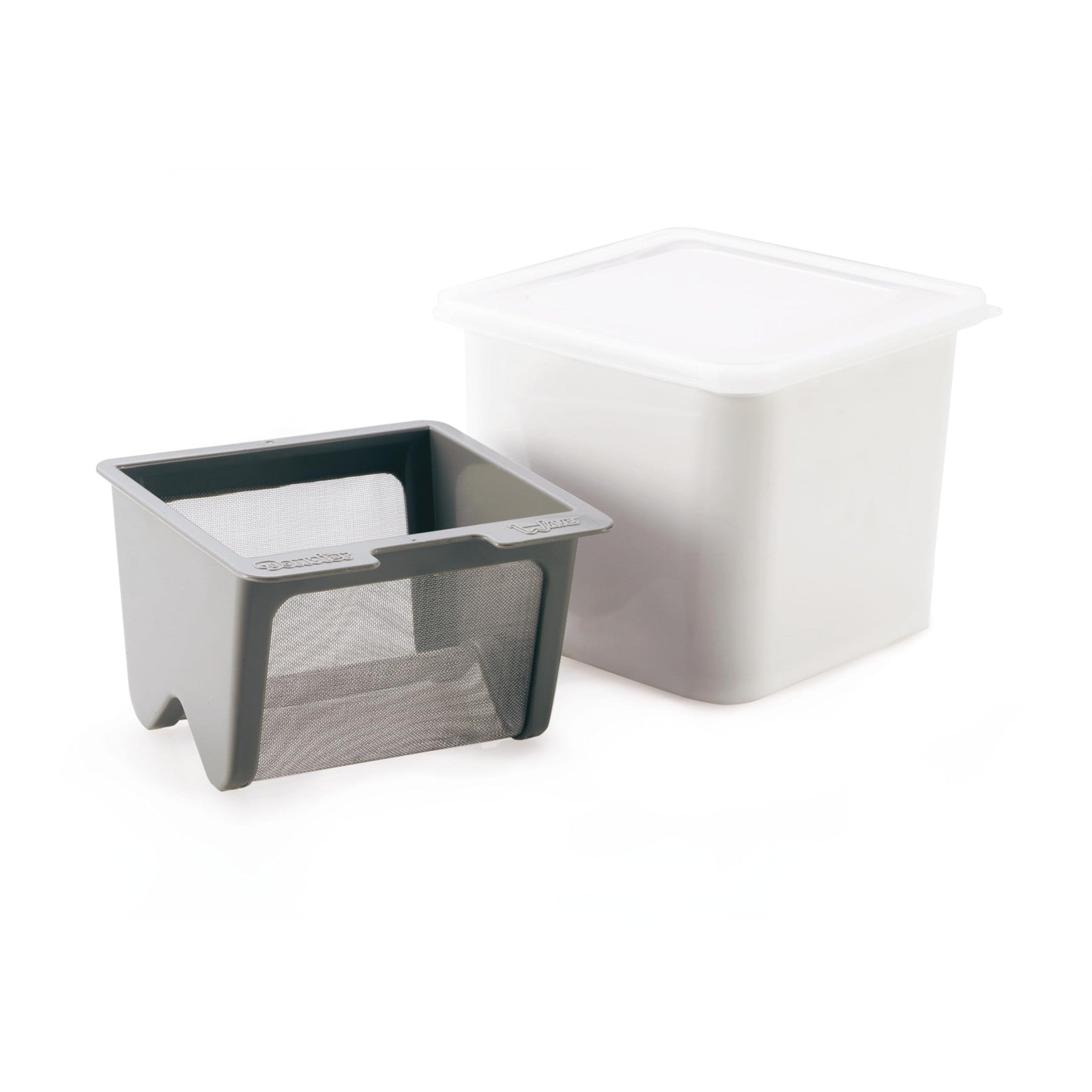 Cuisipro Yogurt Cheese Maker in white, with a clear lid and cheese strainer, designed for making homemade yogurt cheese at home.