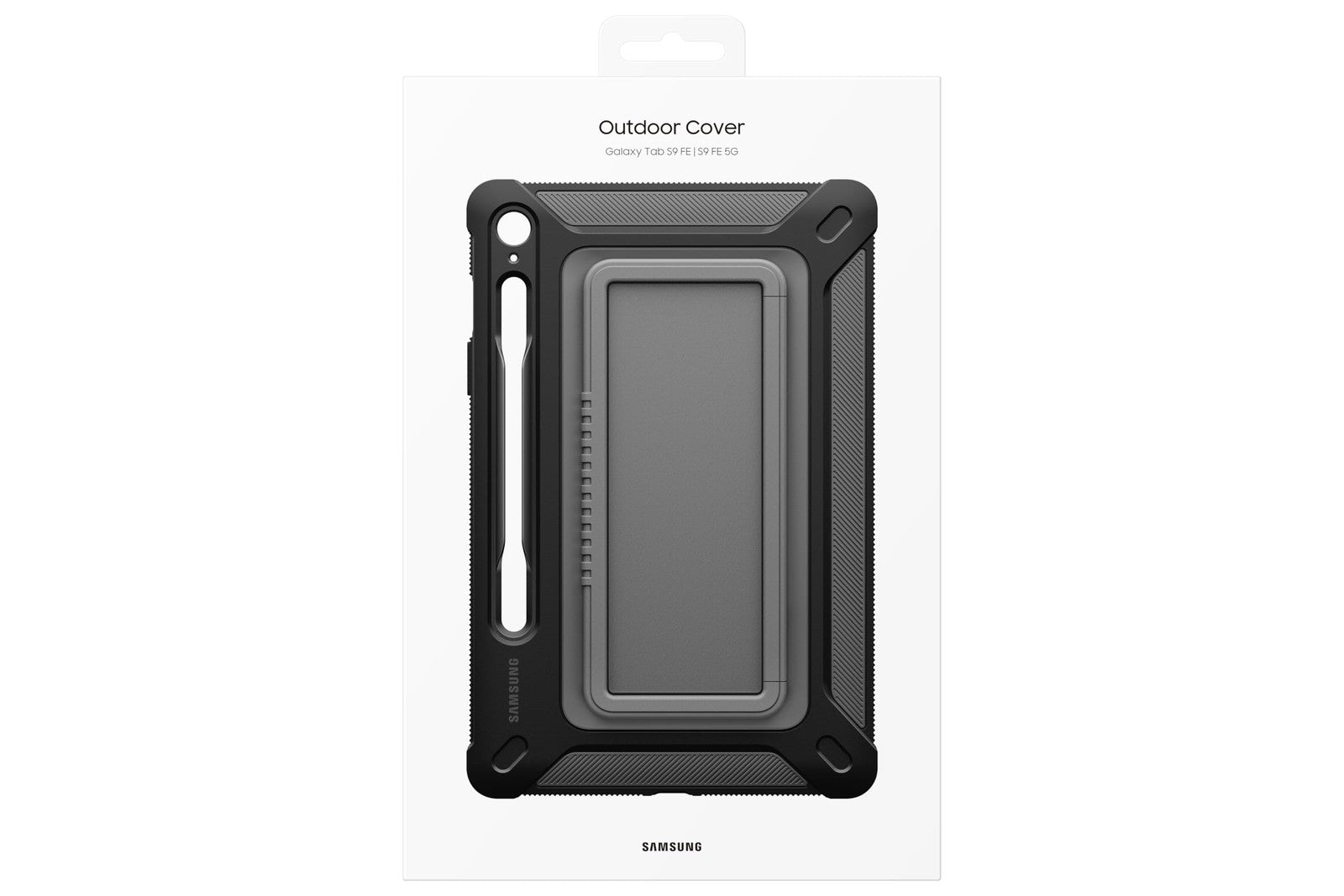Samsung Galaxy Tab S9 FE outdoor rugged tablet case with protective cover and carry strap for durability.
